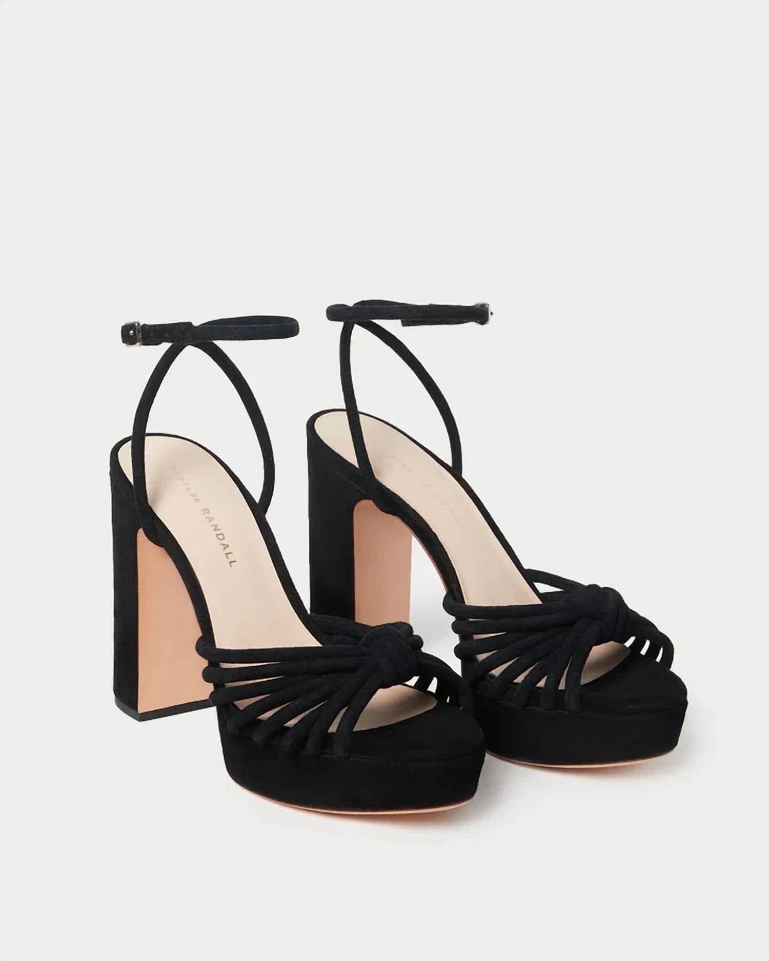 Knot Women's Rivka Leather Knot Platform Sandal In Black