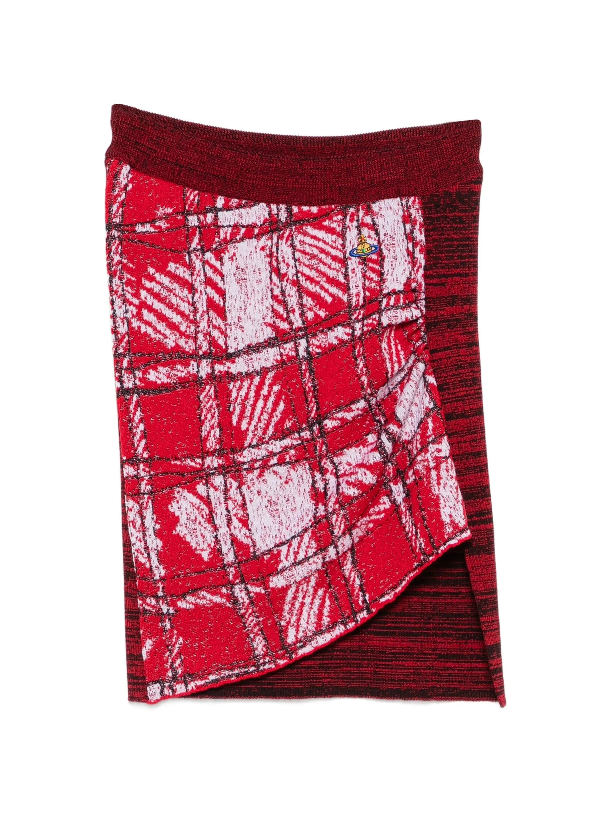 Vivienne Westwood check - panel asymmetric mini skirt