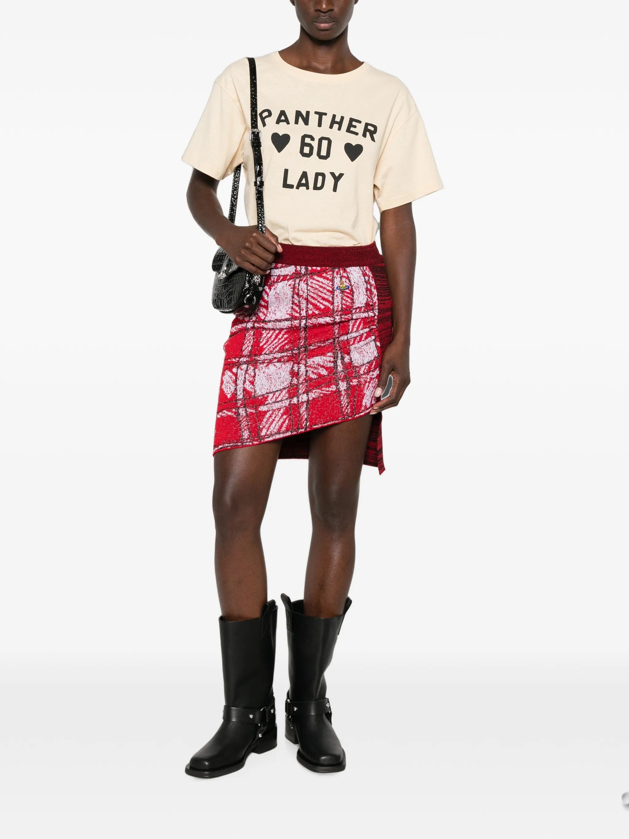 Vivienne Westwood check - panel asymmetric mini skirt