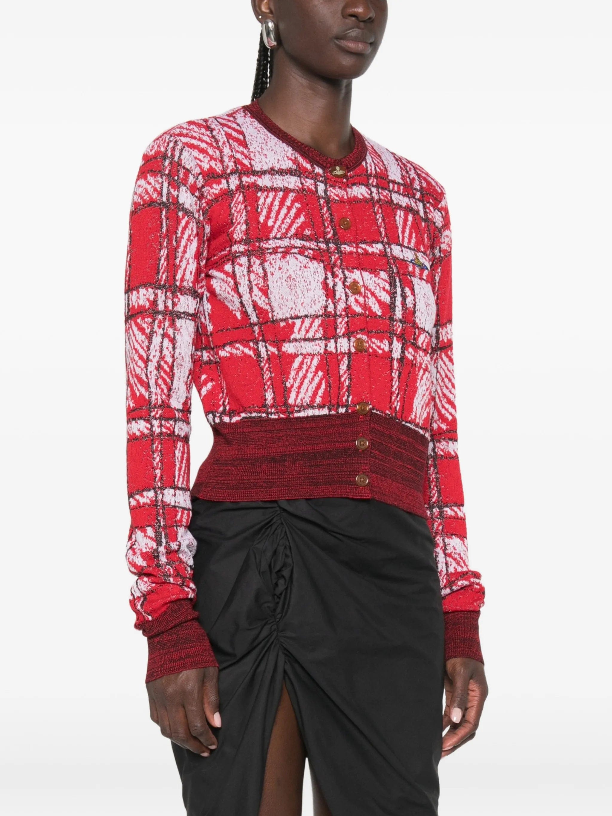Vivienne Westwood Scribble Check buttoned cardigan