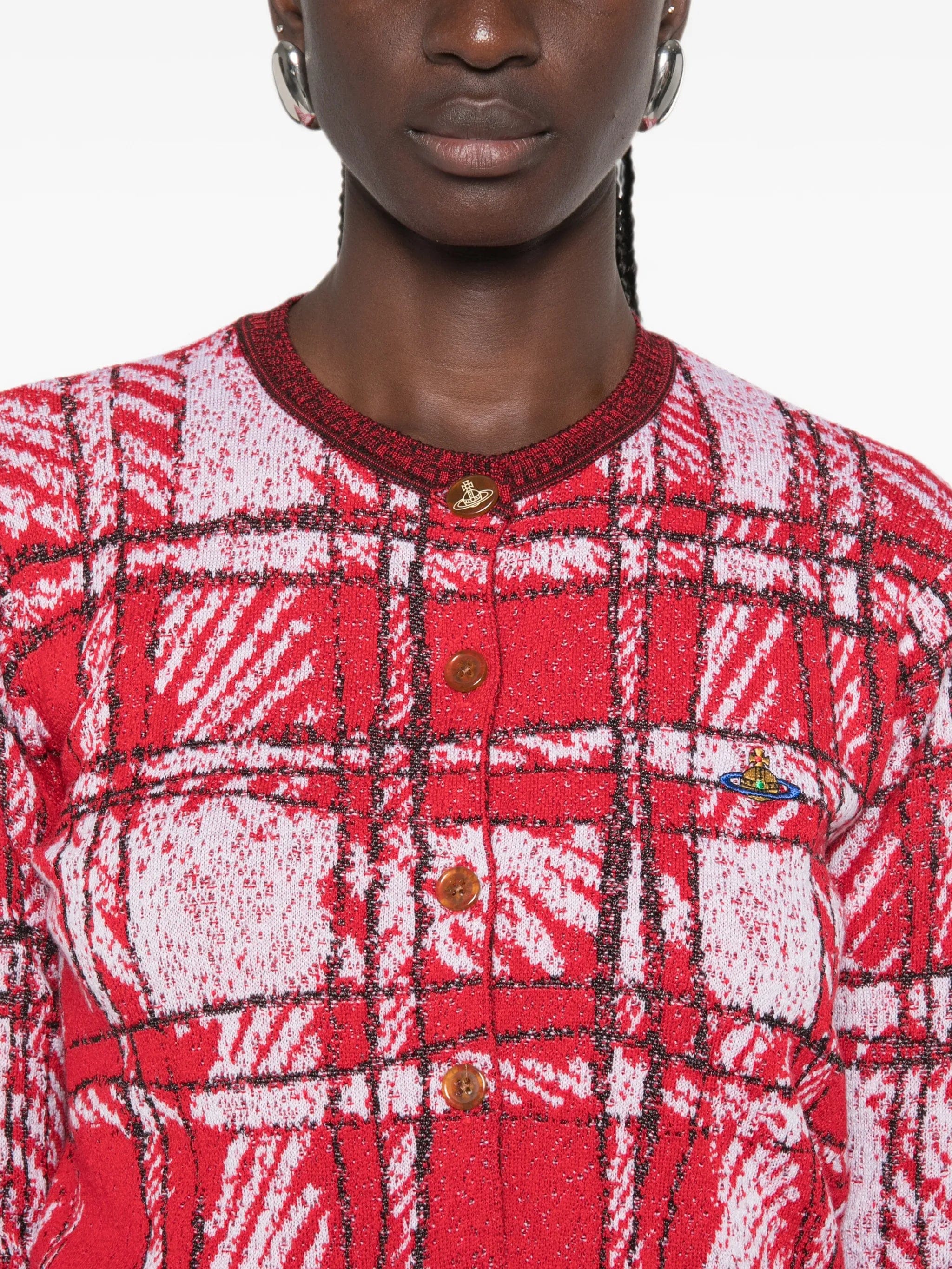 Vivienne Westwood Scribble Check buttoned cardigan