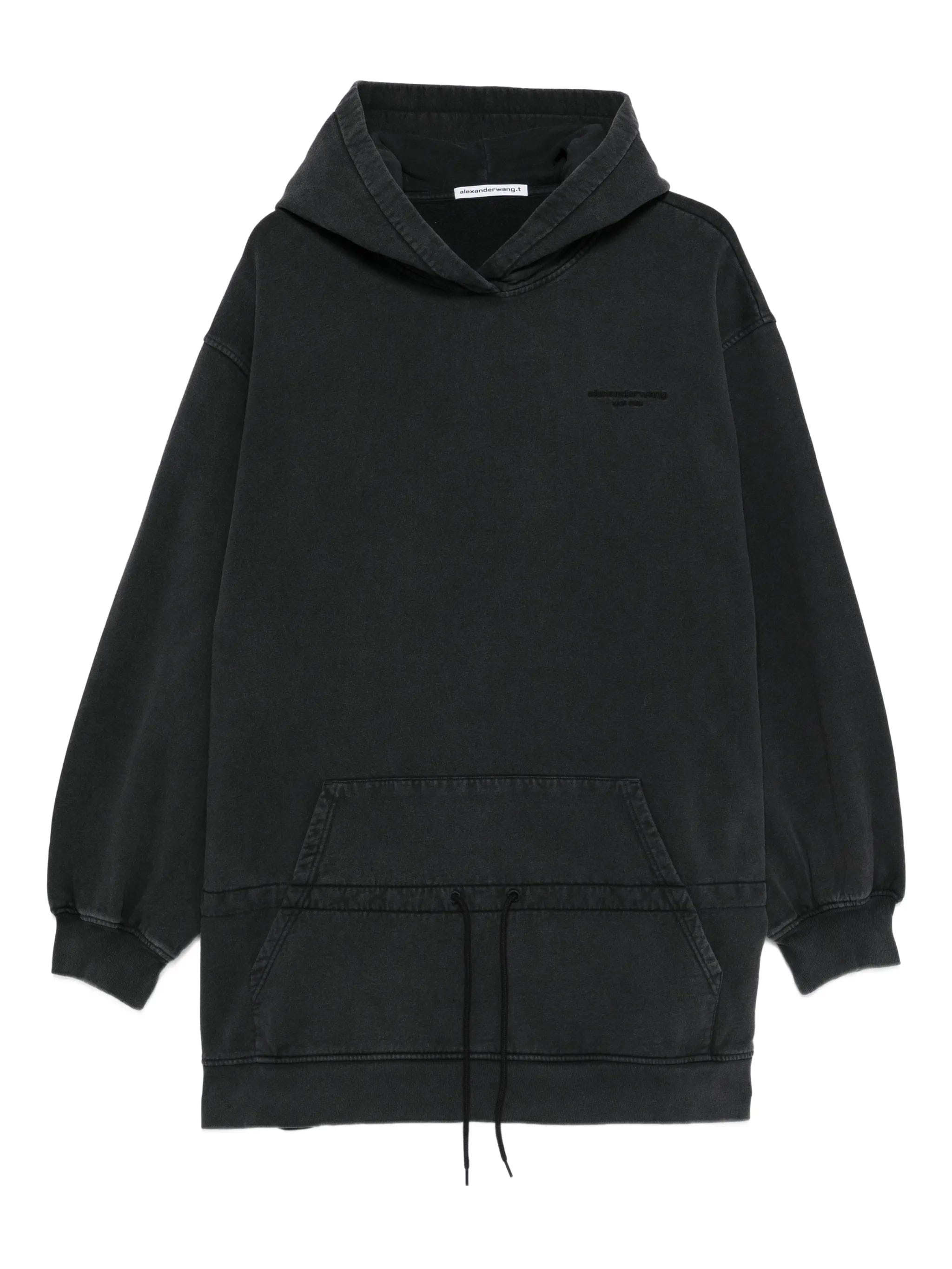 Alexander Wang dropped - waist hoodie mini dress