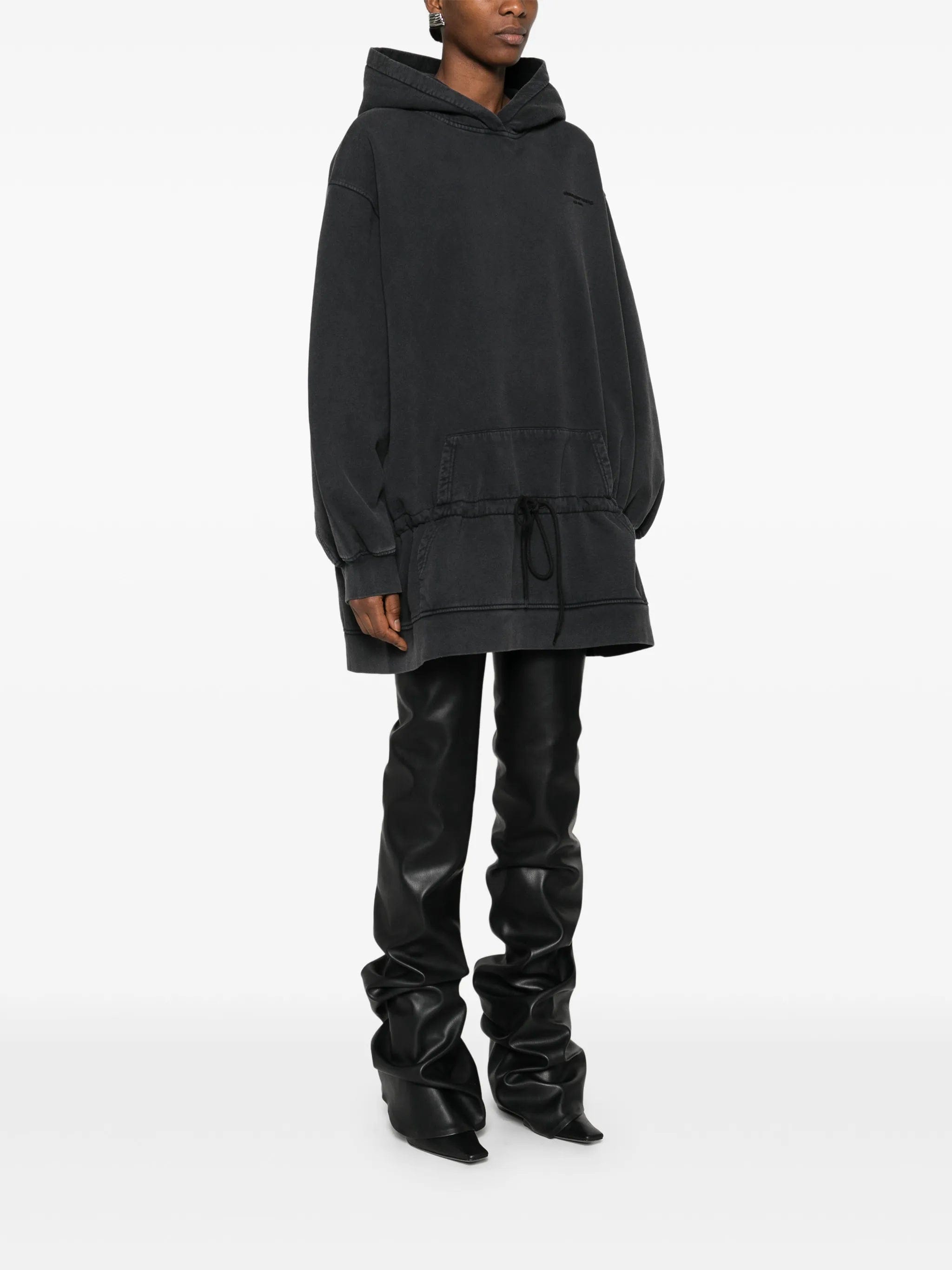 Alexander Wang dropped - waist hoodie mini dress
