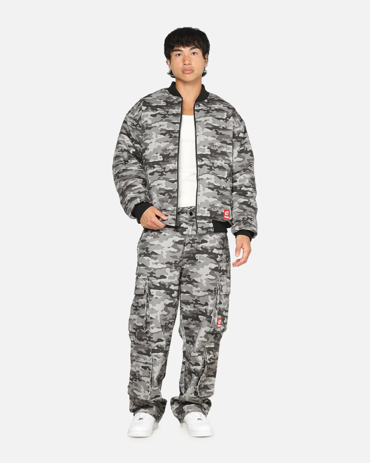 Carre Camo Bomber Jacket Black Camo