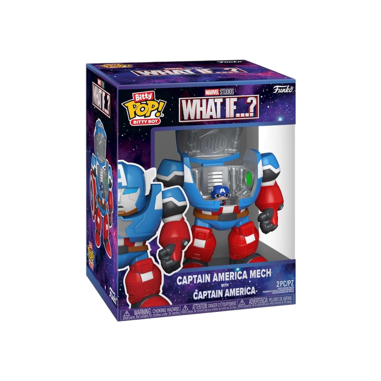 Funko Pop! Captain America Mech & Captain America Funko Pop! Bitty Bots - What If...?