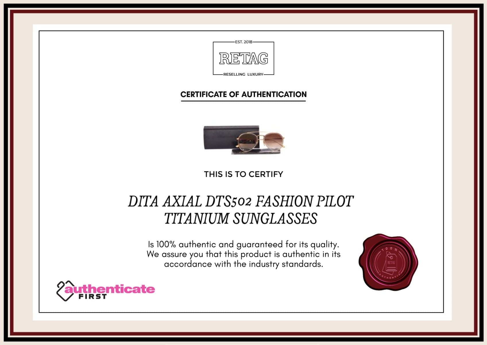 Fashion Dita Axial Dts502 Fashion Pilot Titanium Sunglasses