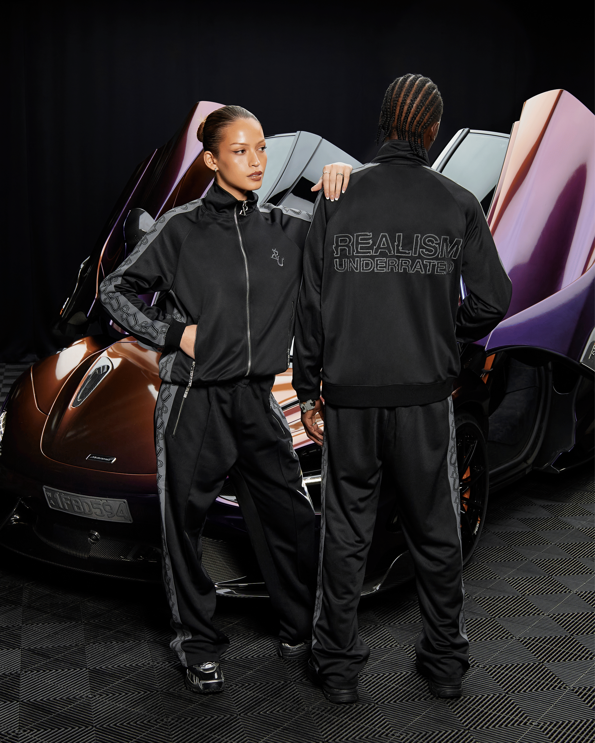 Realism SSS REALISM x UNDERRATED RUN LINE TRACK JACKET BLACK