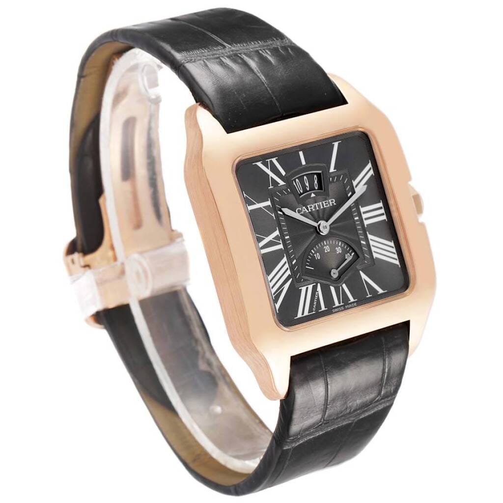 Santos-Dumont (Reference W2020068). A 47.4mm rose gold manual wind wristwatch with date and power reserve. 2018