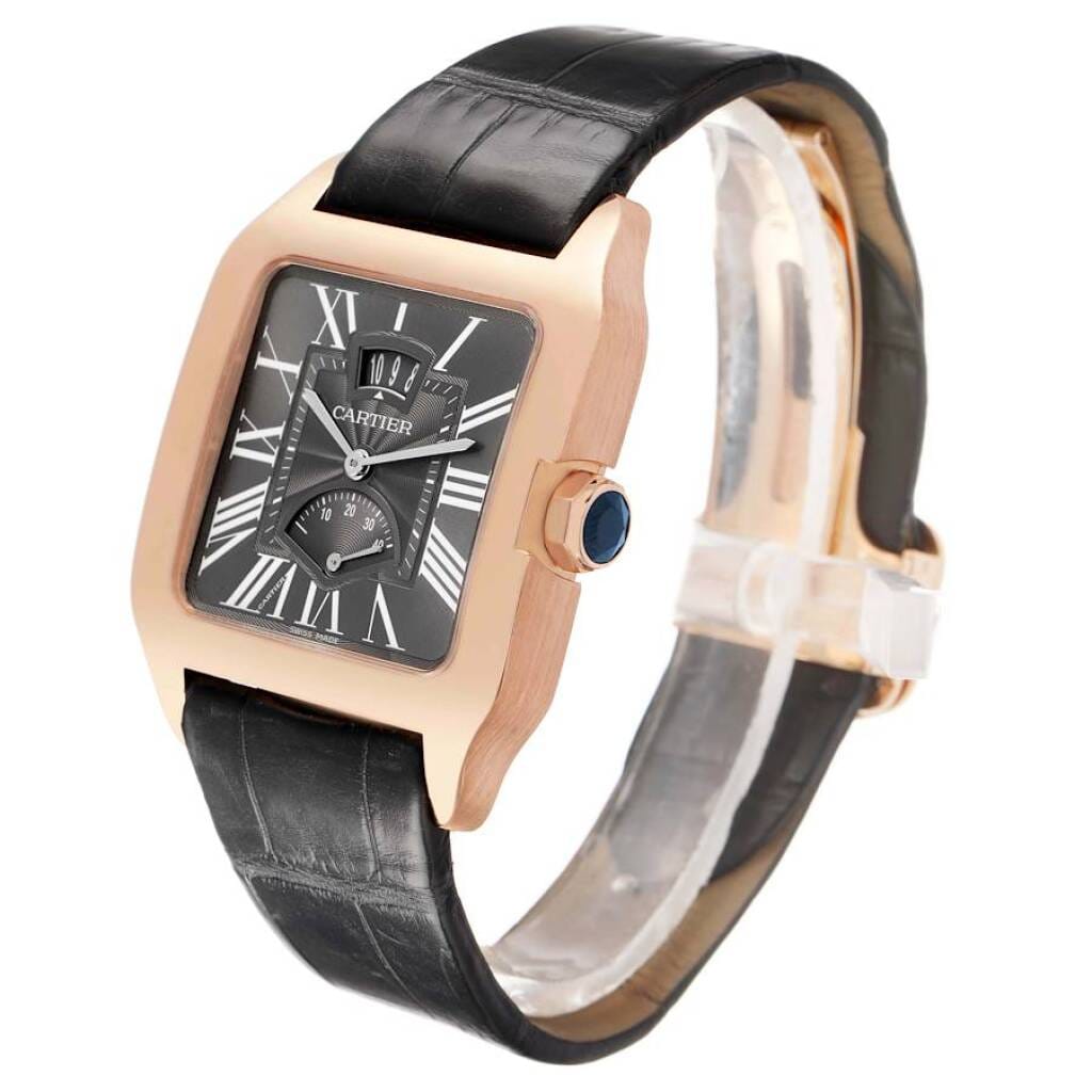 Santos-Dumont (Reference W2020068). A 47.4mm rose gold manual wind wristwatch with date and power reserve. 2018