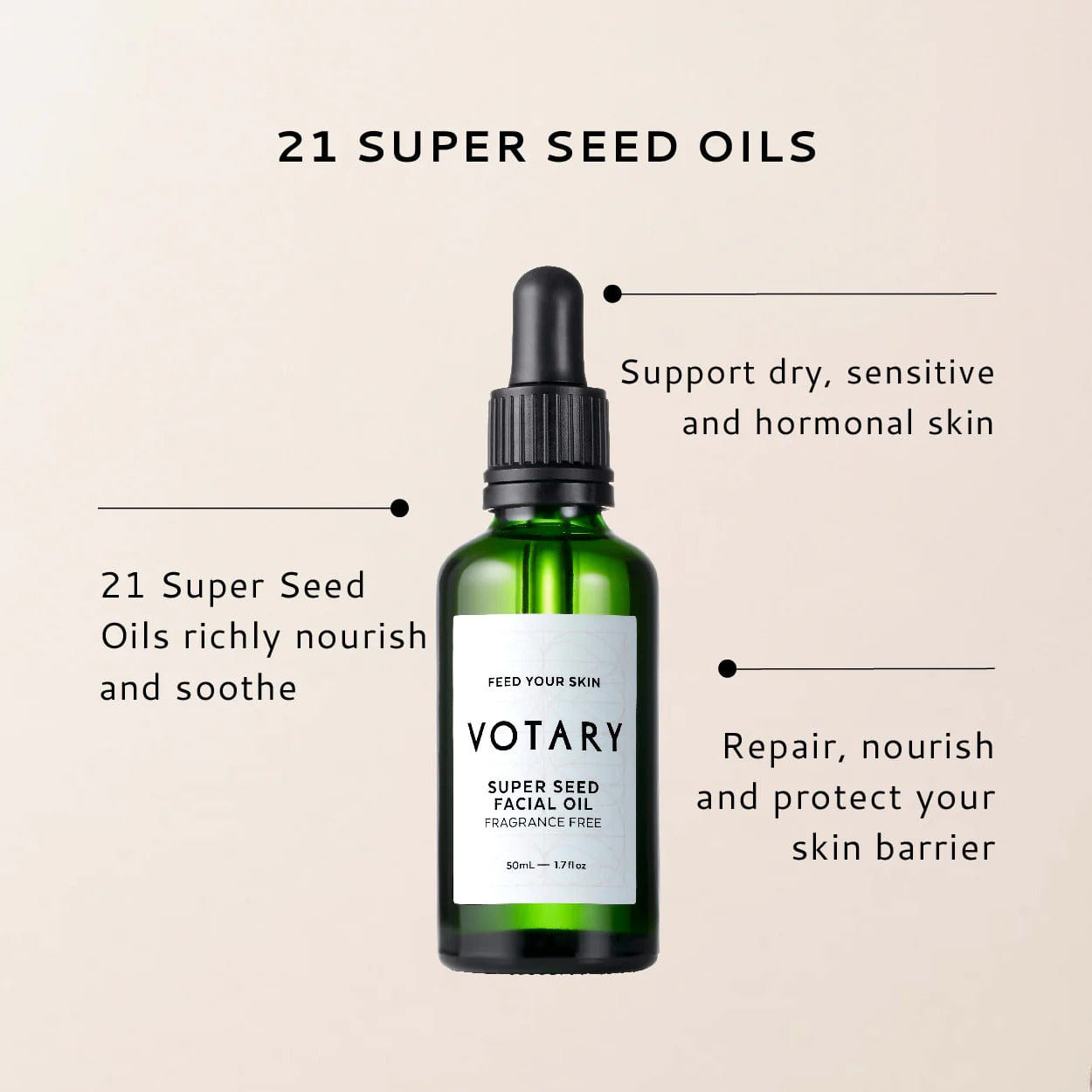Votary SUPER SEED FACIAL OIL - FRAGRANCE FREE / 50 ml