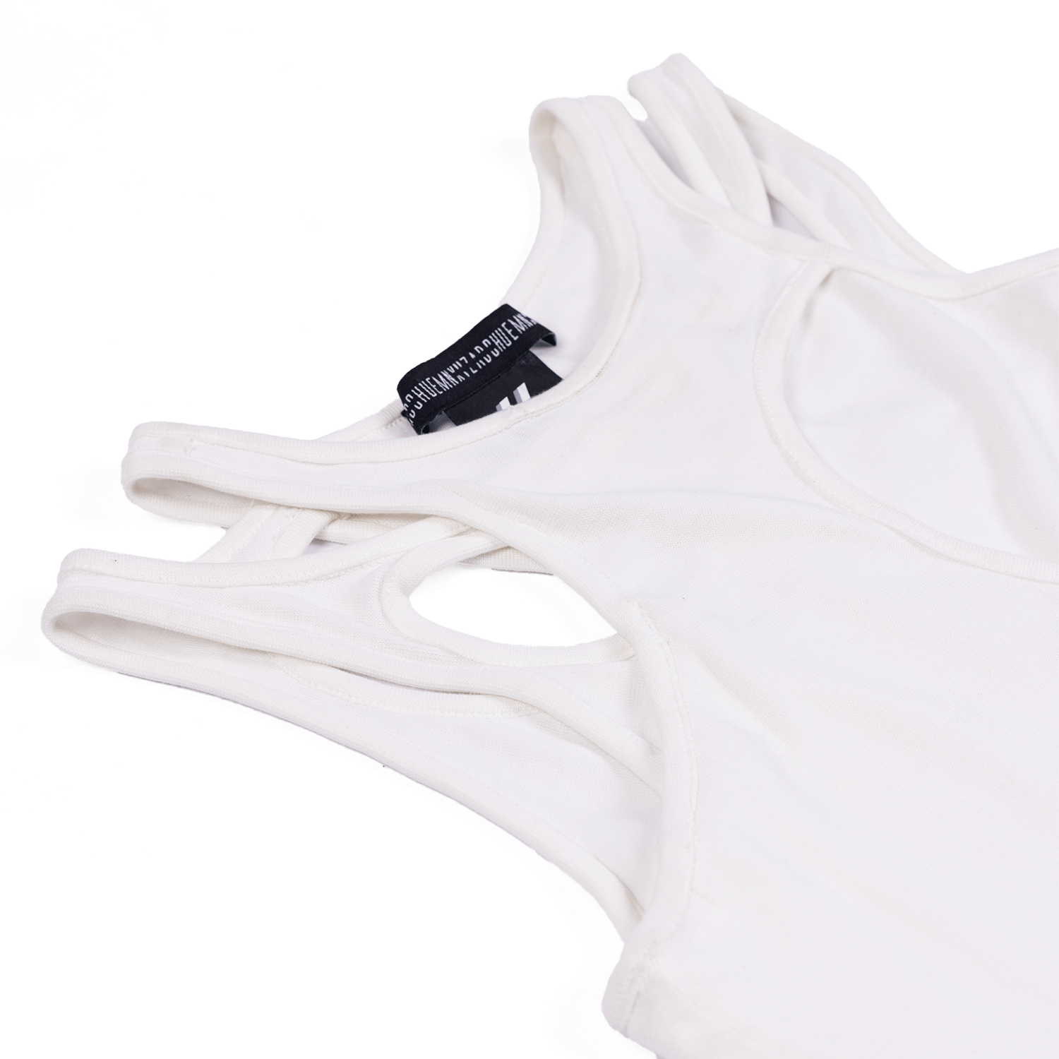 WHITE* Tank top with layered panels (White)