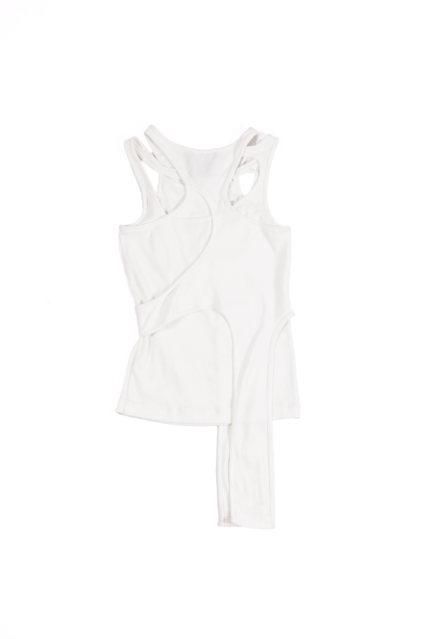 WHITE* Tank top with layered panels (White)