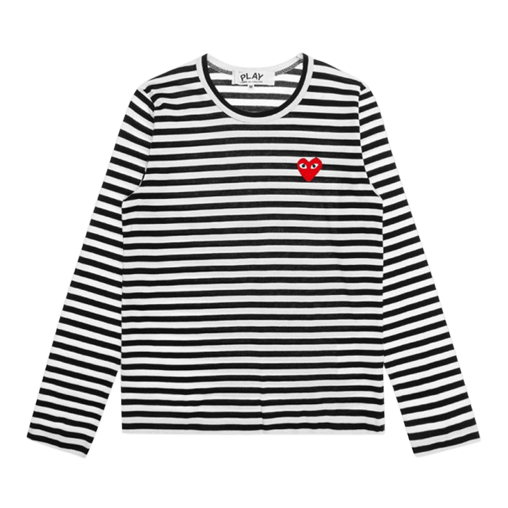 Comme Des Garçons Play Striped Heart Long-Sleeve T-Shirt Black/White