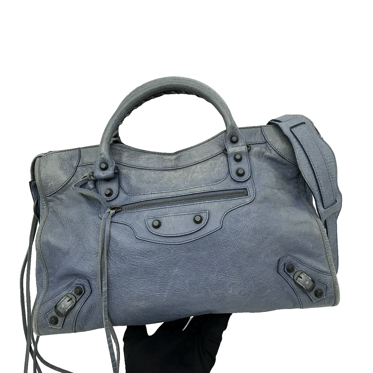 True To Sole Balenciaga 115748 City 2Way Blue Shoulder Bag