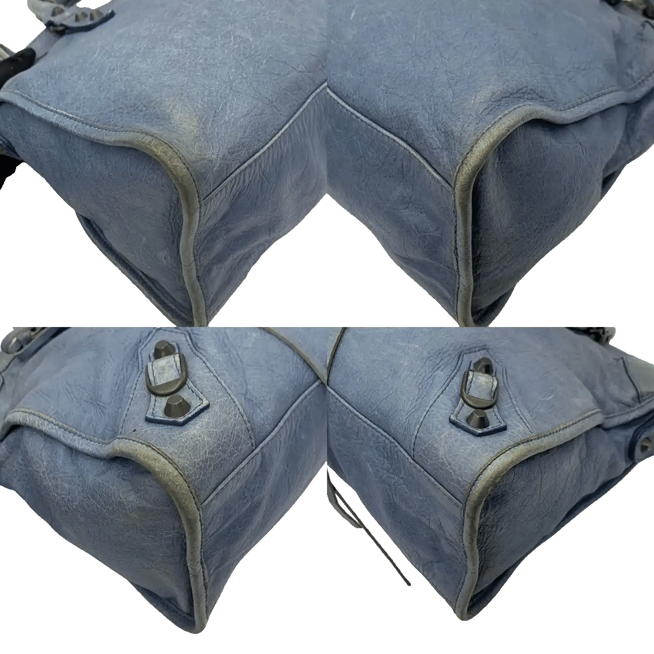 True To Sole Balenciaga 115748 City 2Way Blue Shoulder Bag