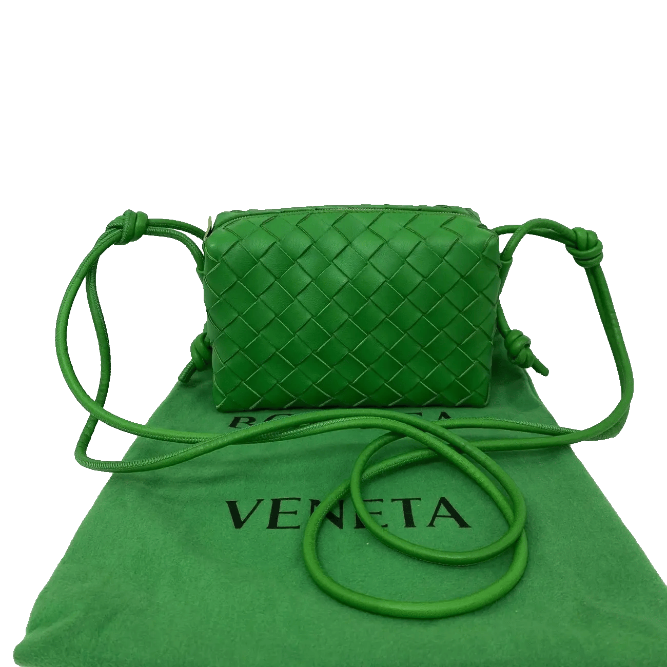 True To Sole Bottega Veneta Green Camera Shoulder Bag RFID