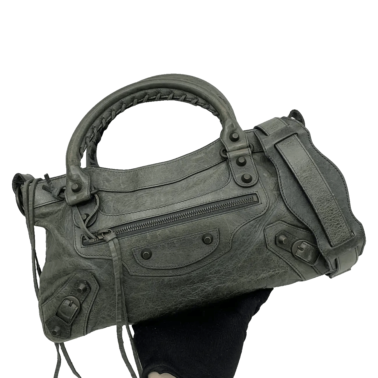True To Sole Balenciaga Green 103208 The First City 2Way with Mirror Shoulder Bag