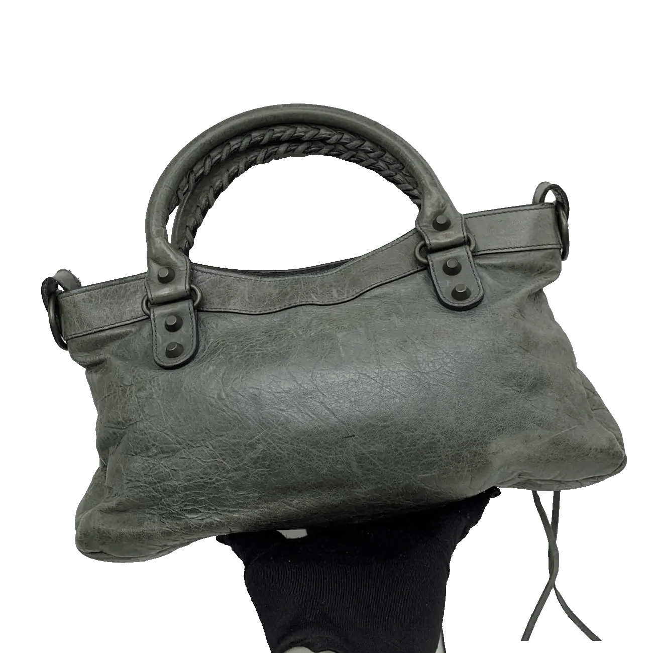 True To Sole Balenciaga Green 103208 The First City 2Way with Mirror Shoulder Bag