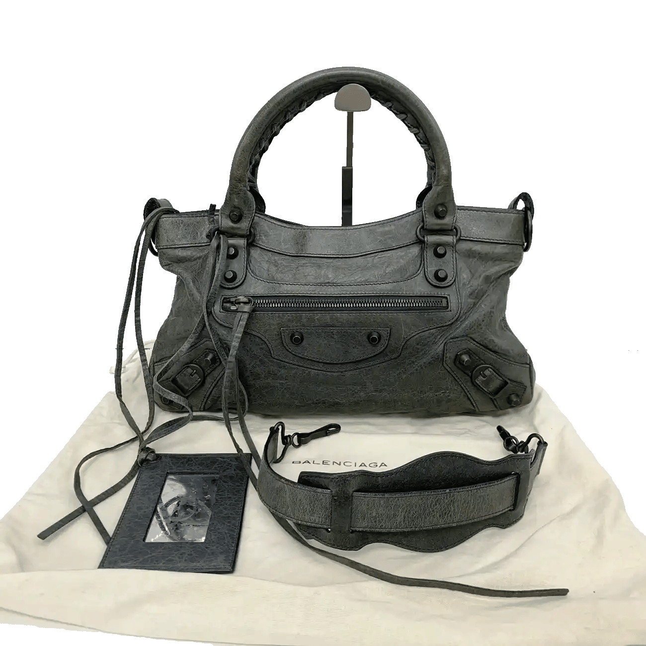 True To Sole Balenciaga Green 103208 The First City 2Way with Mirror Shoulder Bag