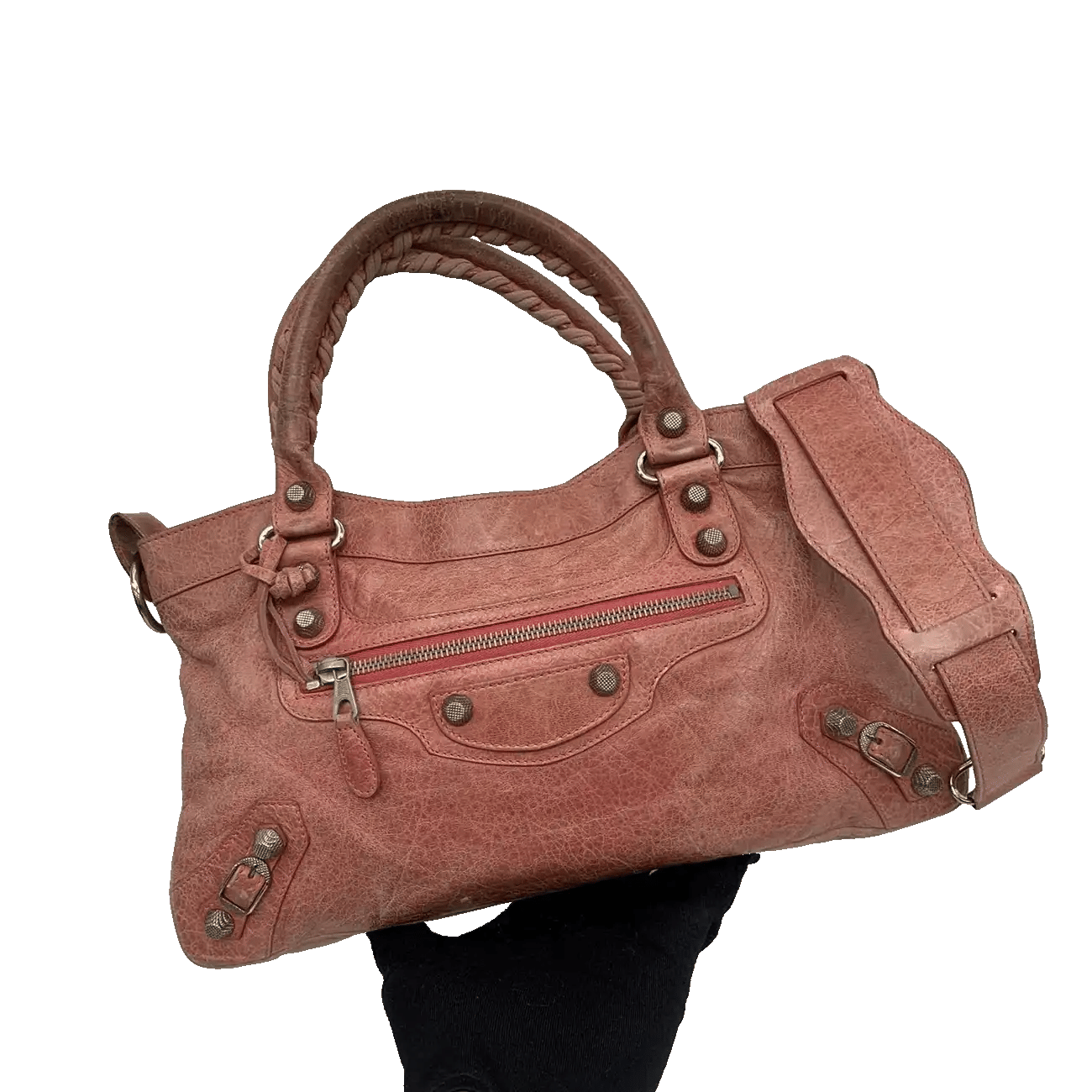True To Sole Balenciaga Pink 240577 Giant First 2Way with Mirror Shoulder Bag