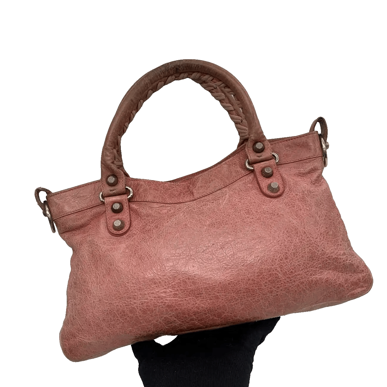 True To Sole Balenciaga Pink 240577 Giant First 2Way with Mirror Shoulder Bag
