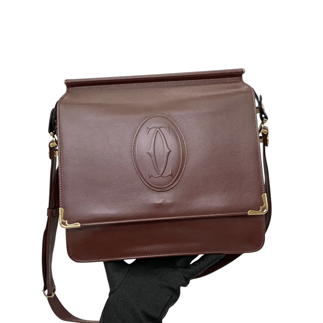 True To Sole Cartier Red Maroon Must De Cartier Messenger Shoulder Bag