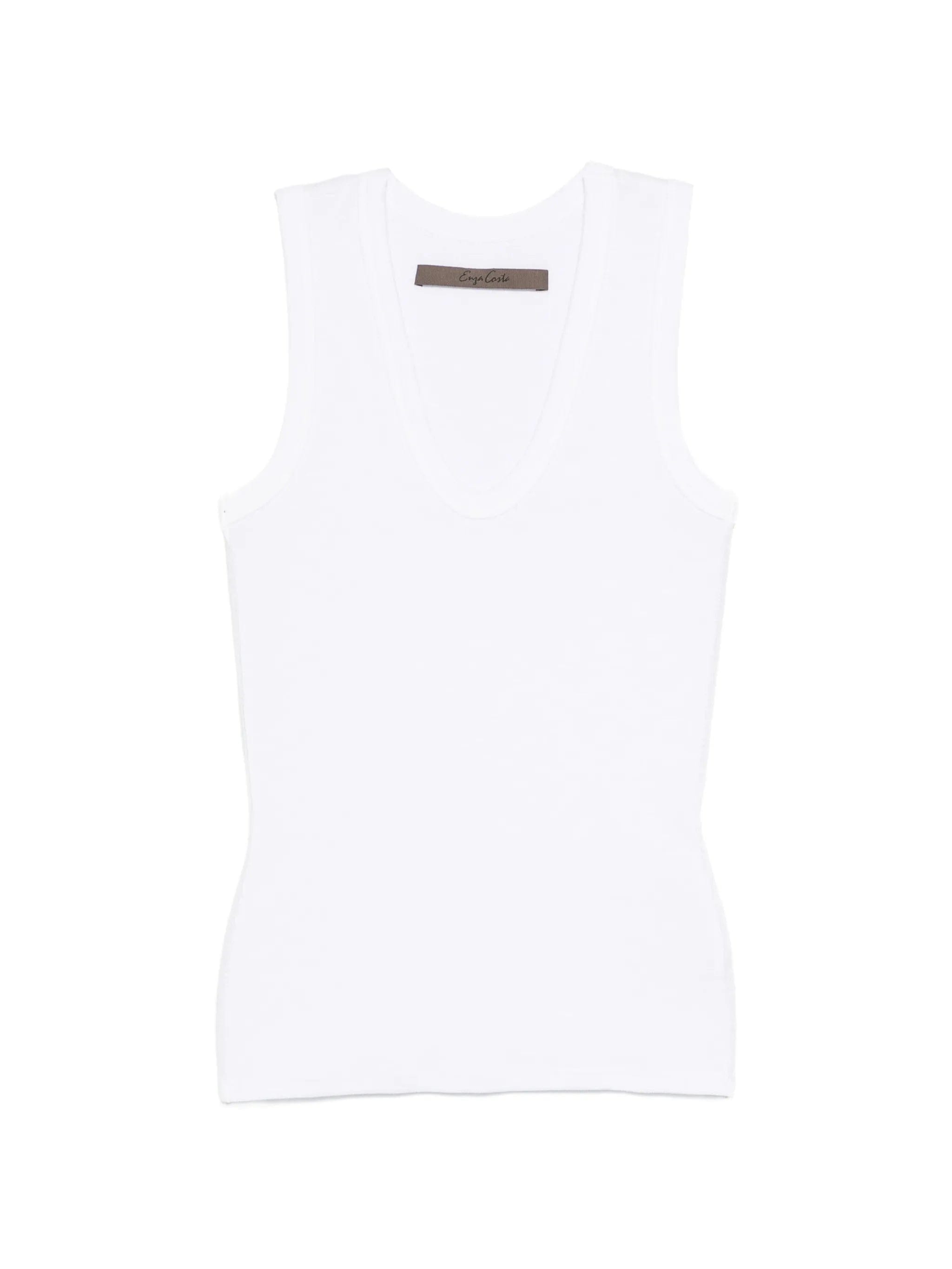 Enza Costa textured rib cotton tank top