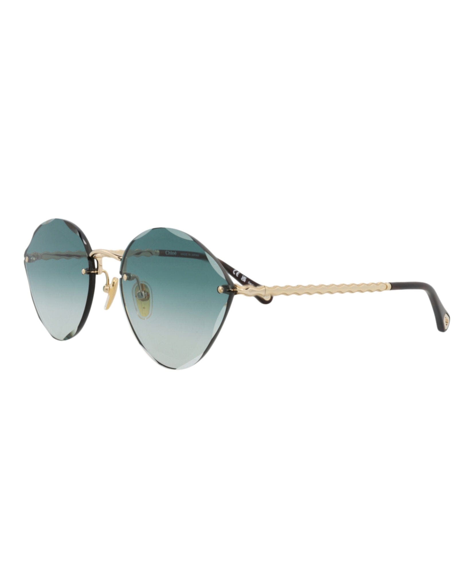Fashion Chloé Womens Cat Eye Gold Gold Green Fashion Designer Eyewear