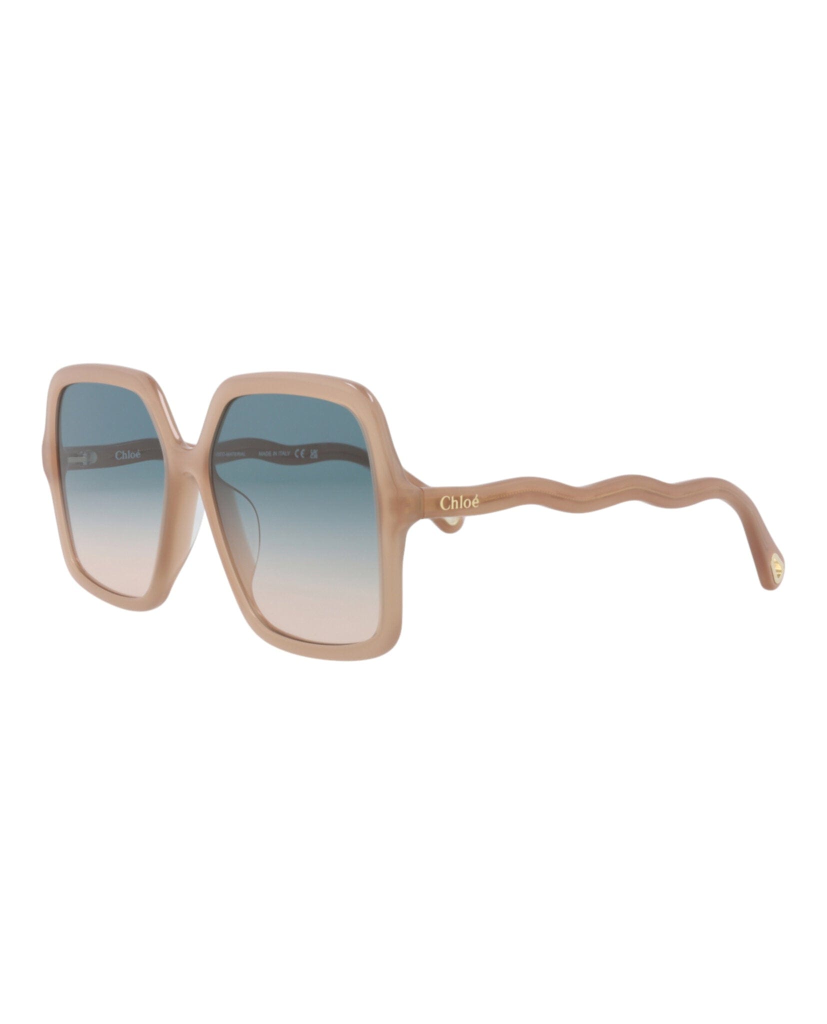 Fashion Chloé Womens Square/Rectangle Nude Nude Green Fashion Designer Eyewear