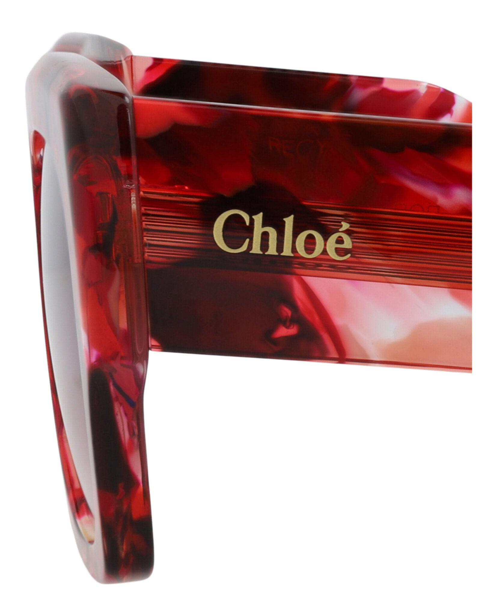 Fashion Chloé Womens Square/Rectangle Red Red Violet Fashion Designer Eyewear