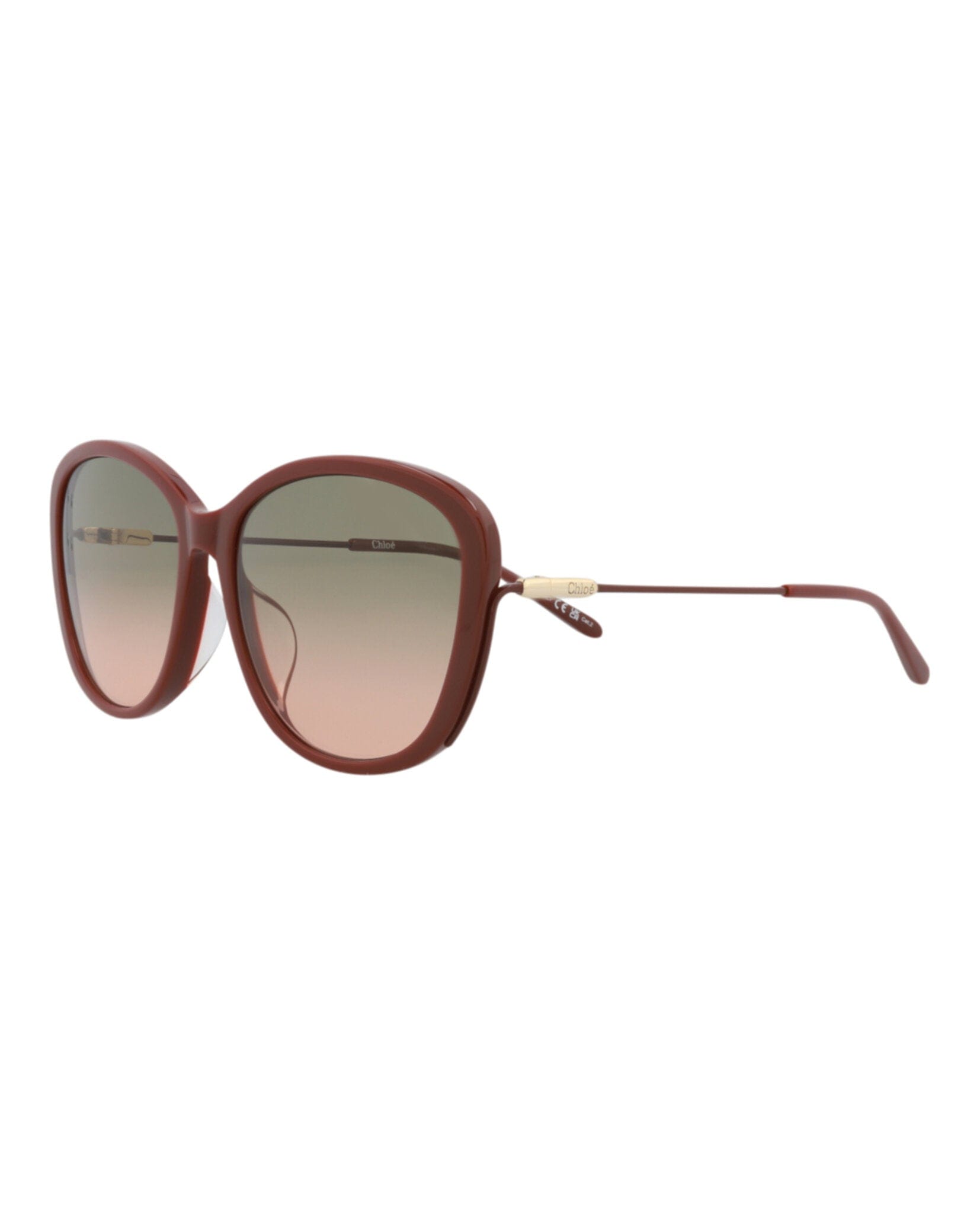 Fashion Chloé Womens Round/Oval Brown Brown Green Fashion Designer Eyewear