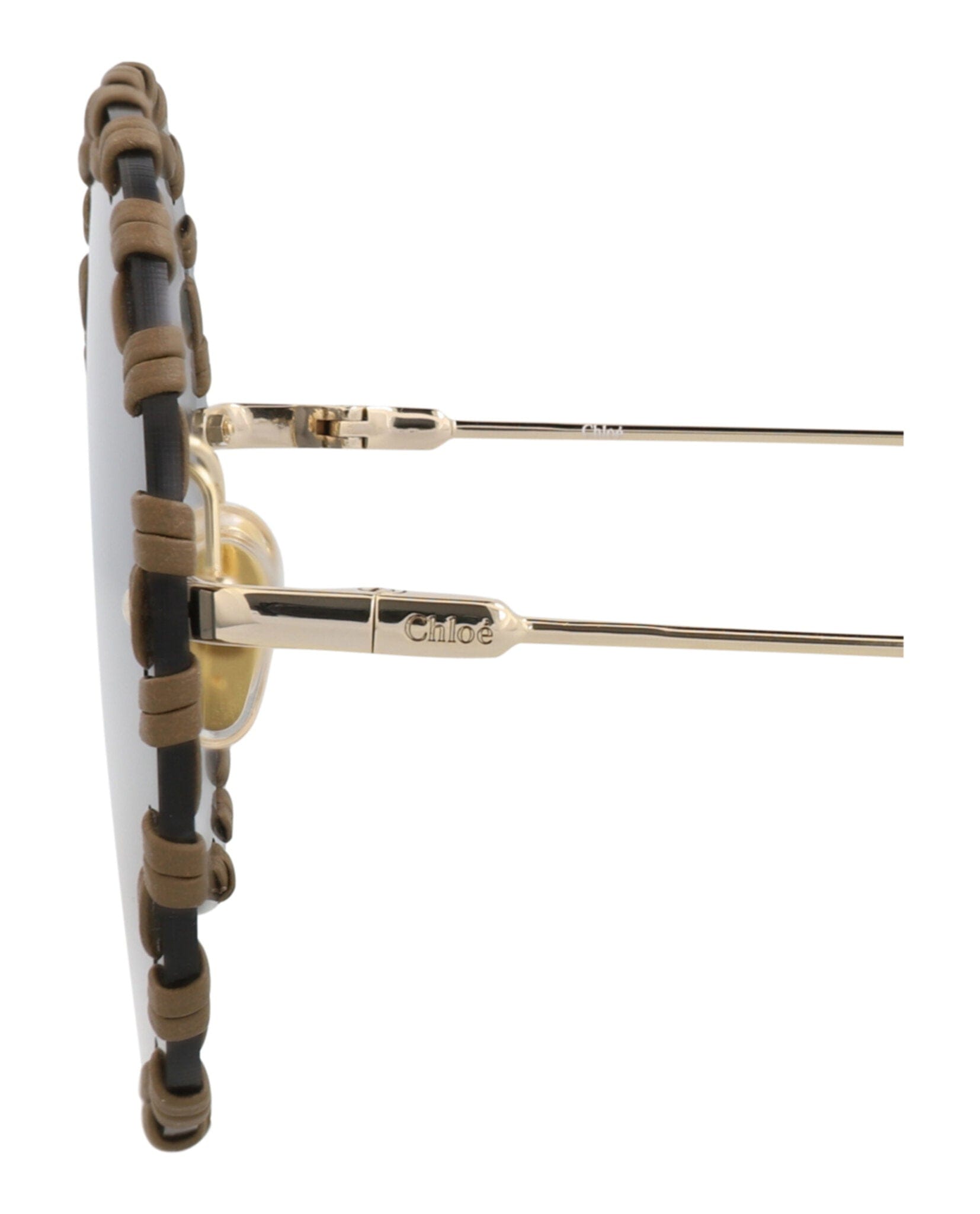 Fashion Chloé Womens Round/Oval Gold Gold Grey Fashion Designer Eyewear