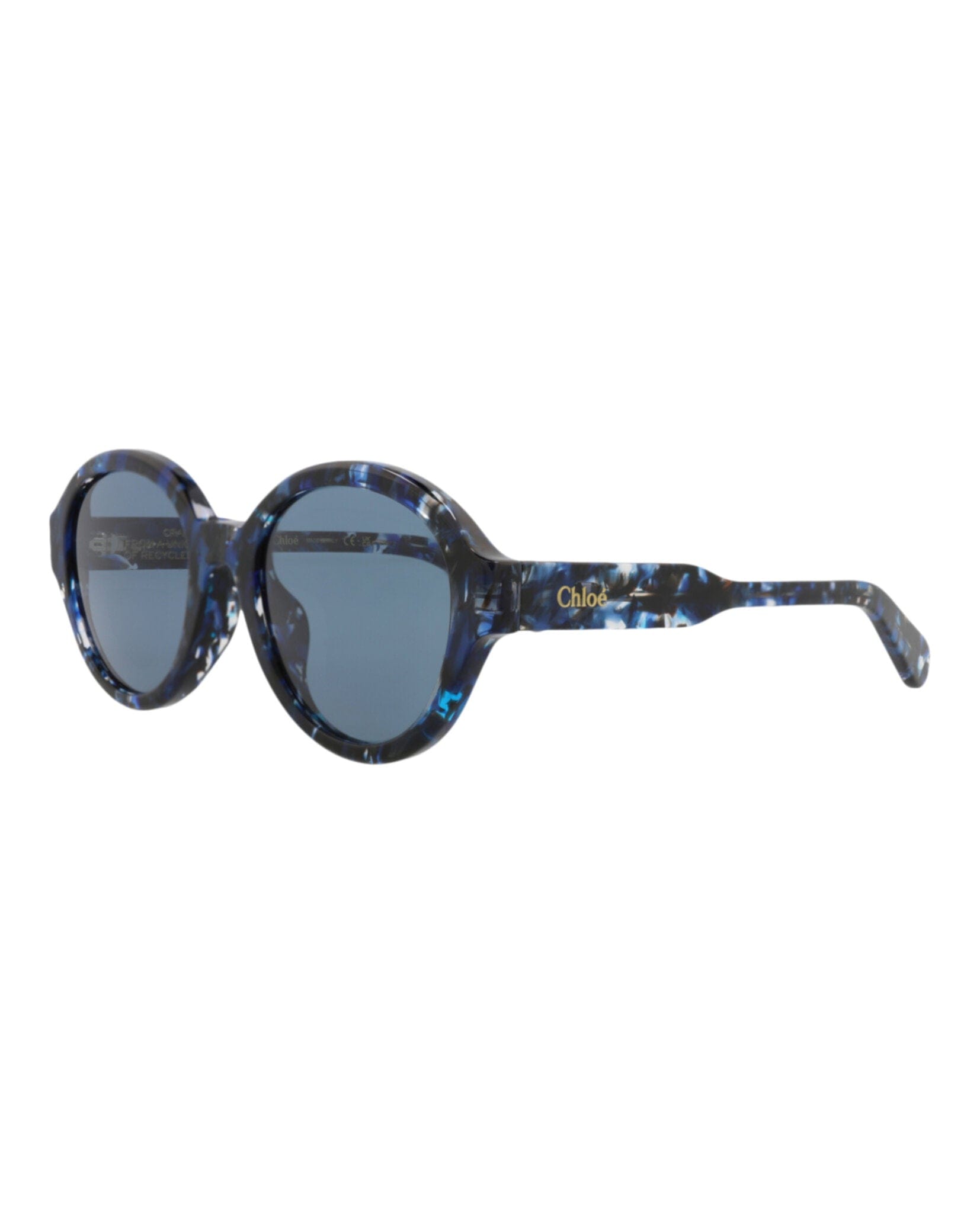 BLUE BLUE Chloé Womens Round/Oval Blue Blue Blue Fashion Designer Eyewear