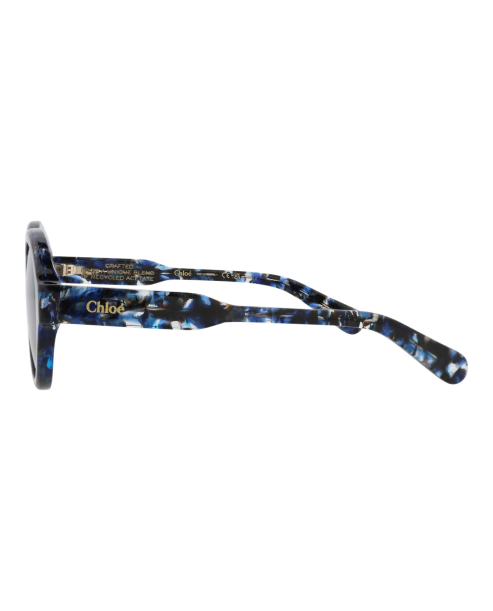 BLUE BLUE Chloé Womens Round/Oval Blue Blue Blue Fashion Designer Eyewear