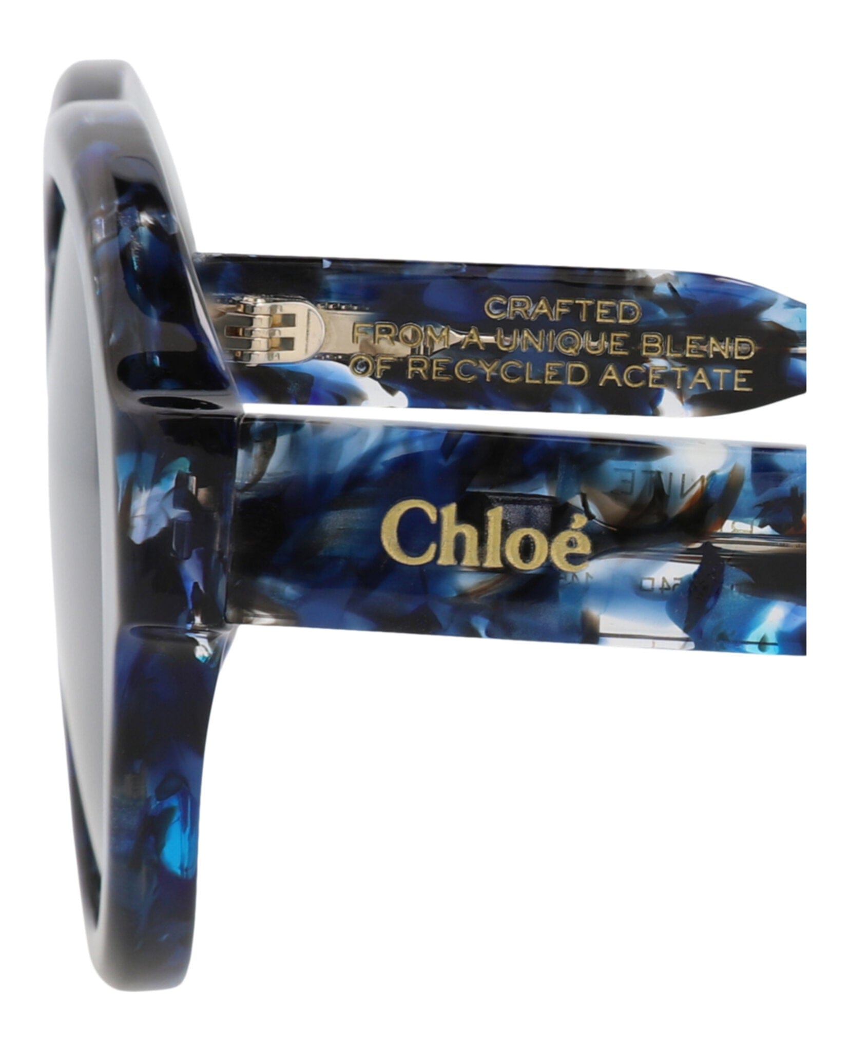 BLUE BLUE Chloé Womens Round/Oval Blue Blue Blue Fashion Designer Eyewear