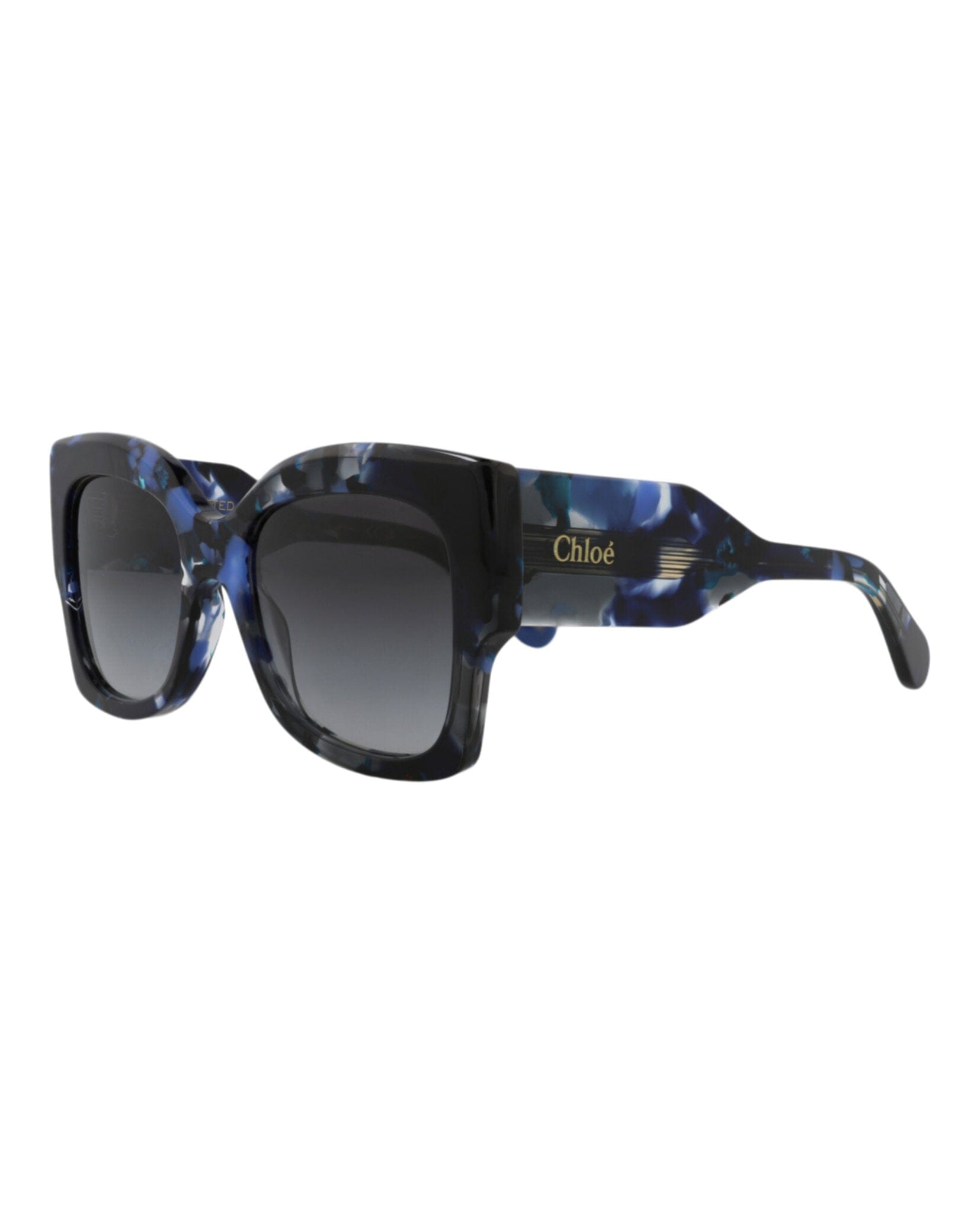 BLUE BLUE Chloé Womens Square/Rectangle Blue Blue Grey Fashion Designer Eyewear