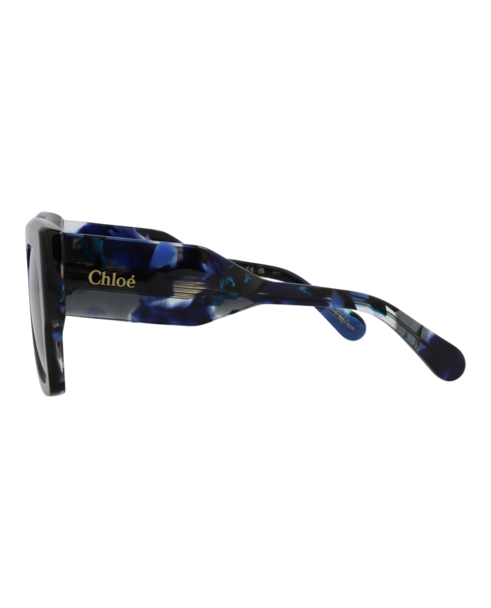 BLUE BLUE Chloé Womens Square/Rectangle Blue Blue Grey Fashion Designer Eyewear
