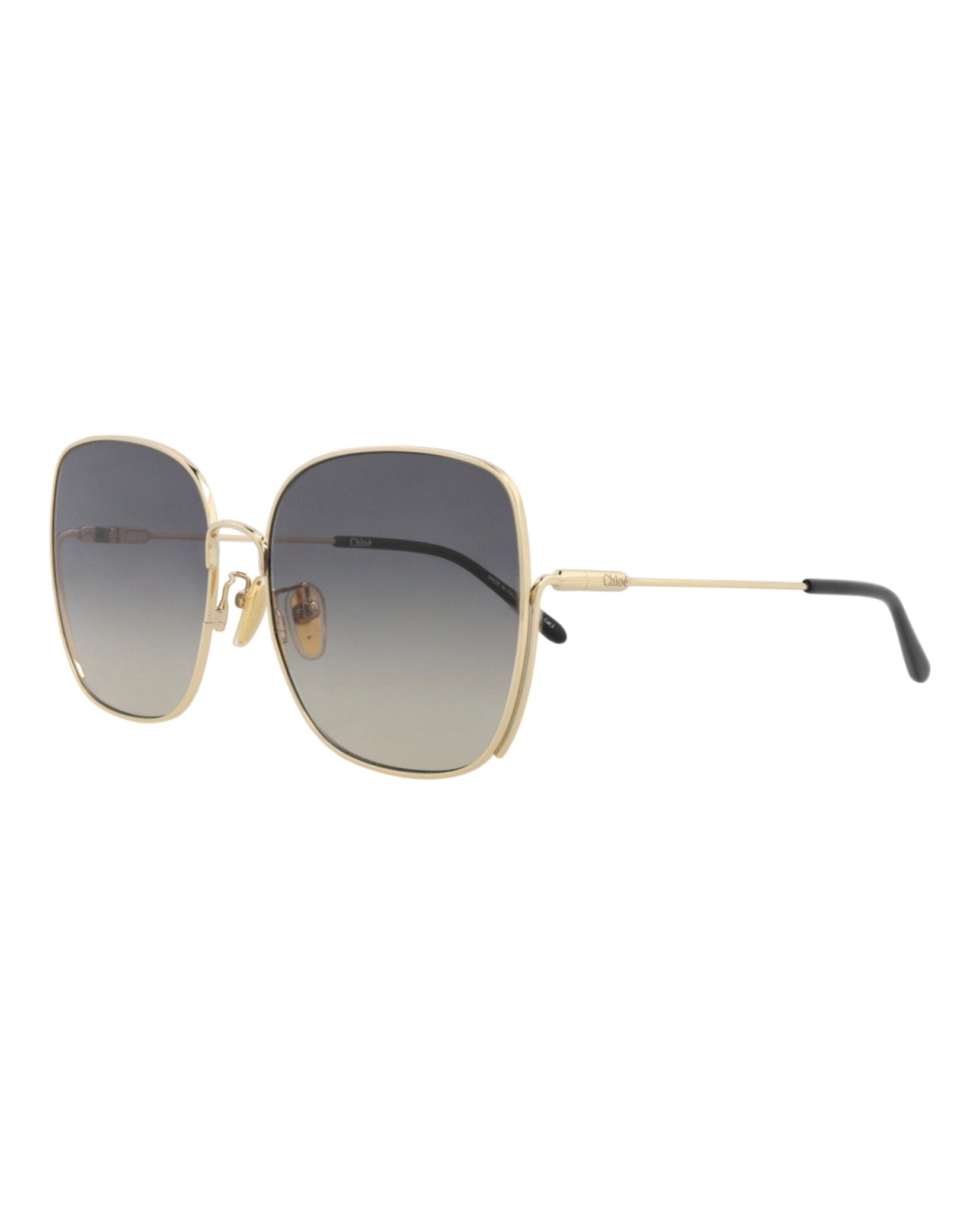 Fashion Chloé Womens Square/Rectangle Gold Gold Grey Fashion Designer Eyewear