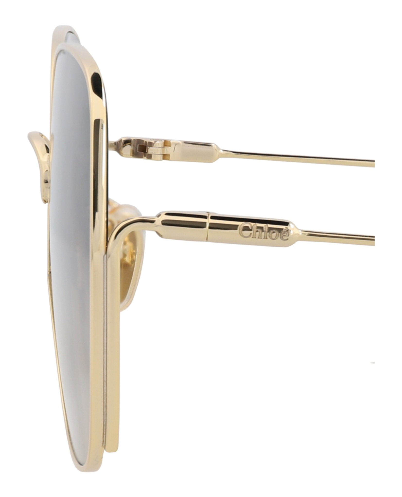 Fashion Chloé Womens Square/Rectangle Gold Gold Grey Fashion Designer Eyewear