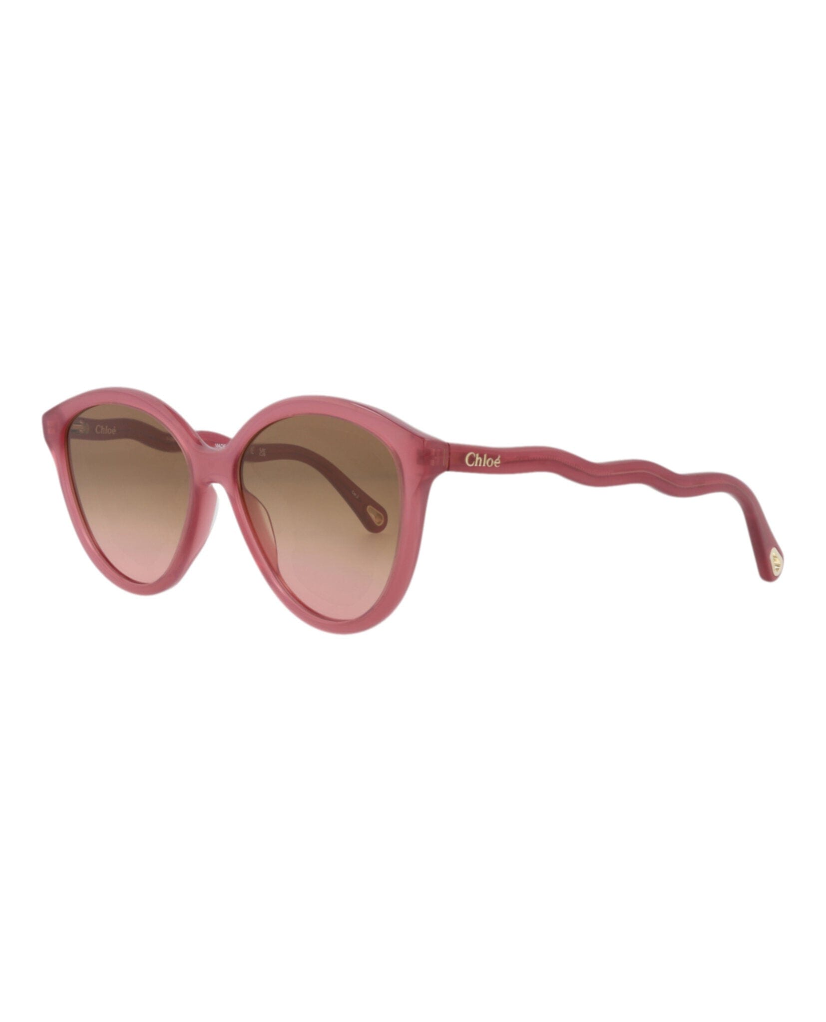 Fashion Chloé Womens Round/Oval Burgundy Burgundy Brown Fashion Designer Eyewear