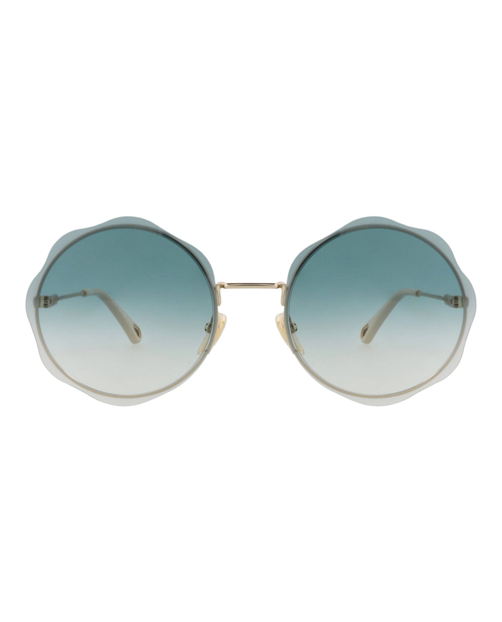 Fashion Chloé Womens Round/Oval Gold Gold Green Fashion Designer Eyewear