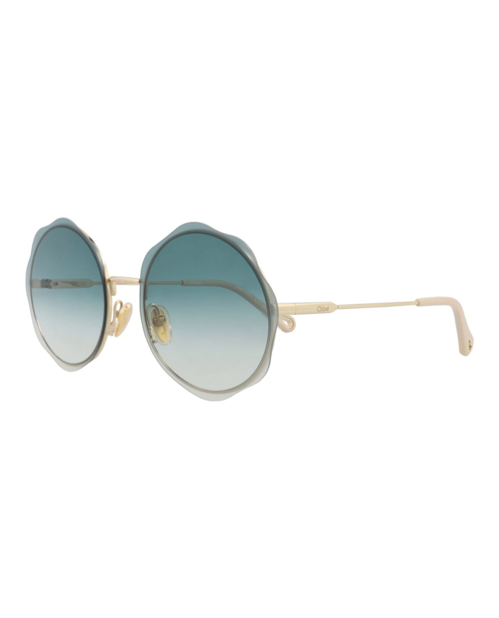 Fashion Chloé Womens Round/Oval Gold Gold Green Fashion Designer Eyewear