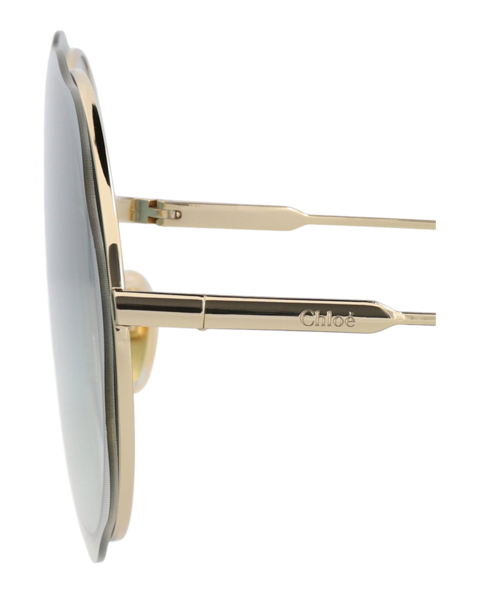 Fashion Chloé Womens Round/Oval Gold Gold Green Fashion Designer Eyewear