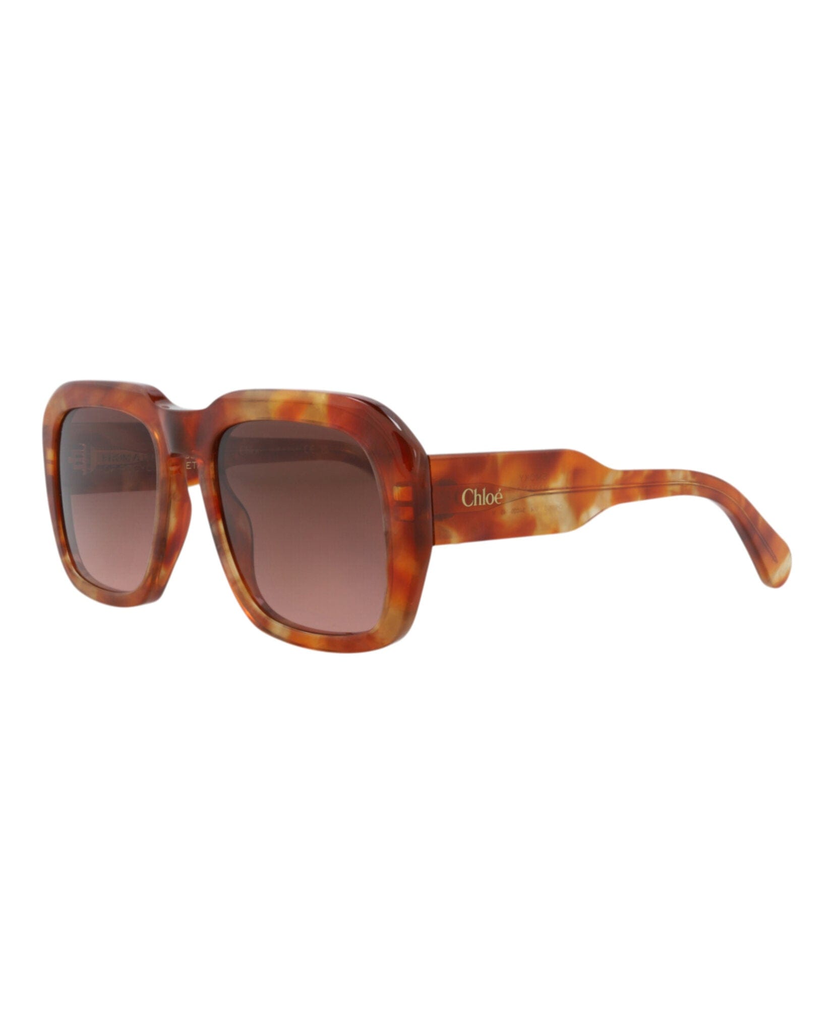 Fashion Chloé Womens Square/Rectangle Havana Havana Red Fashion Designer Eyewear