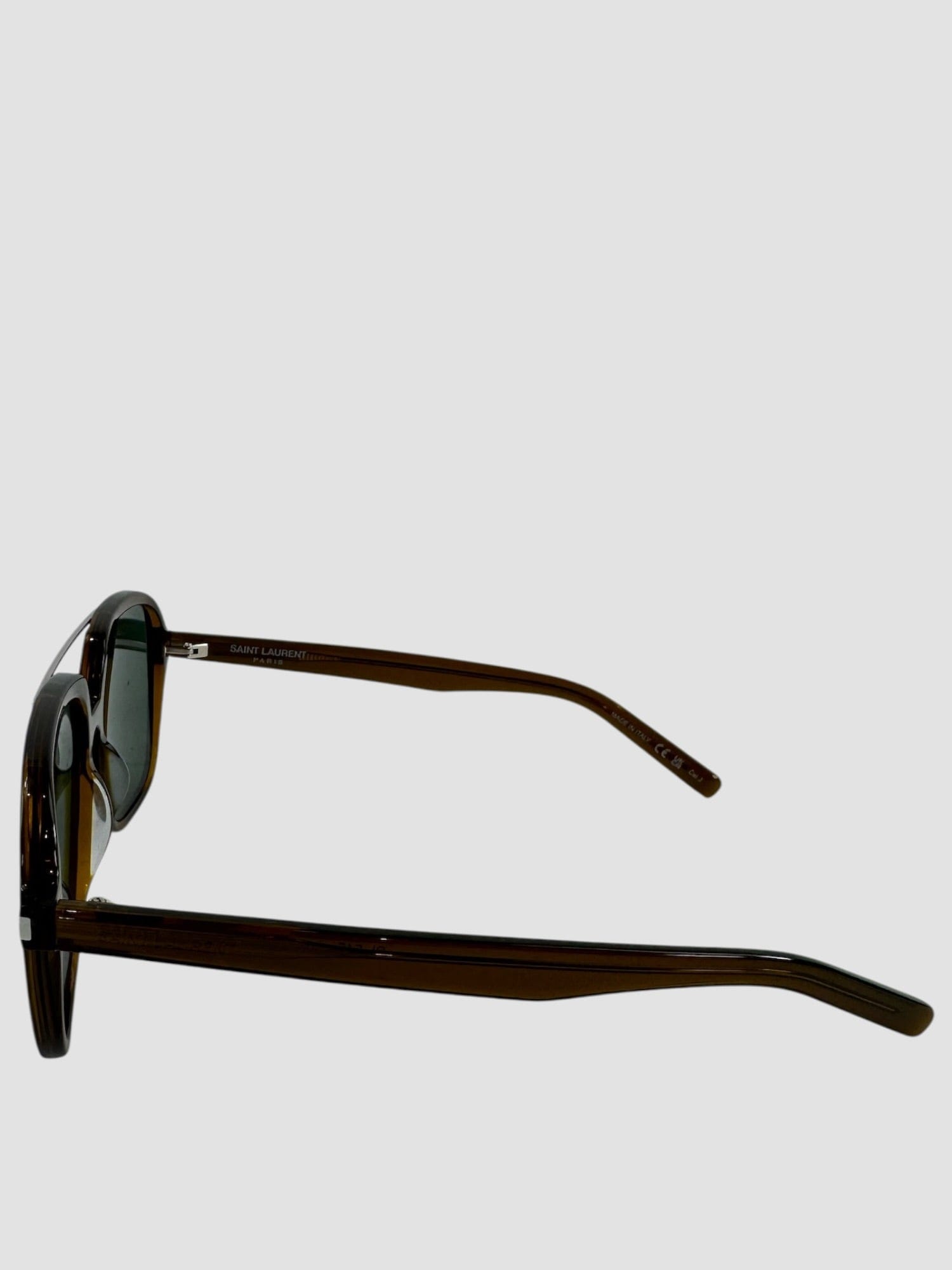YSL Saint Laurent Brown Aviator Sunglasses