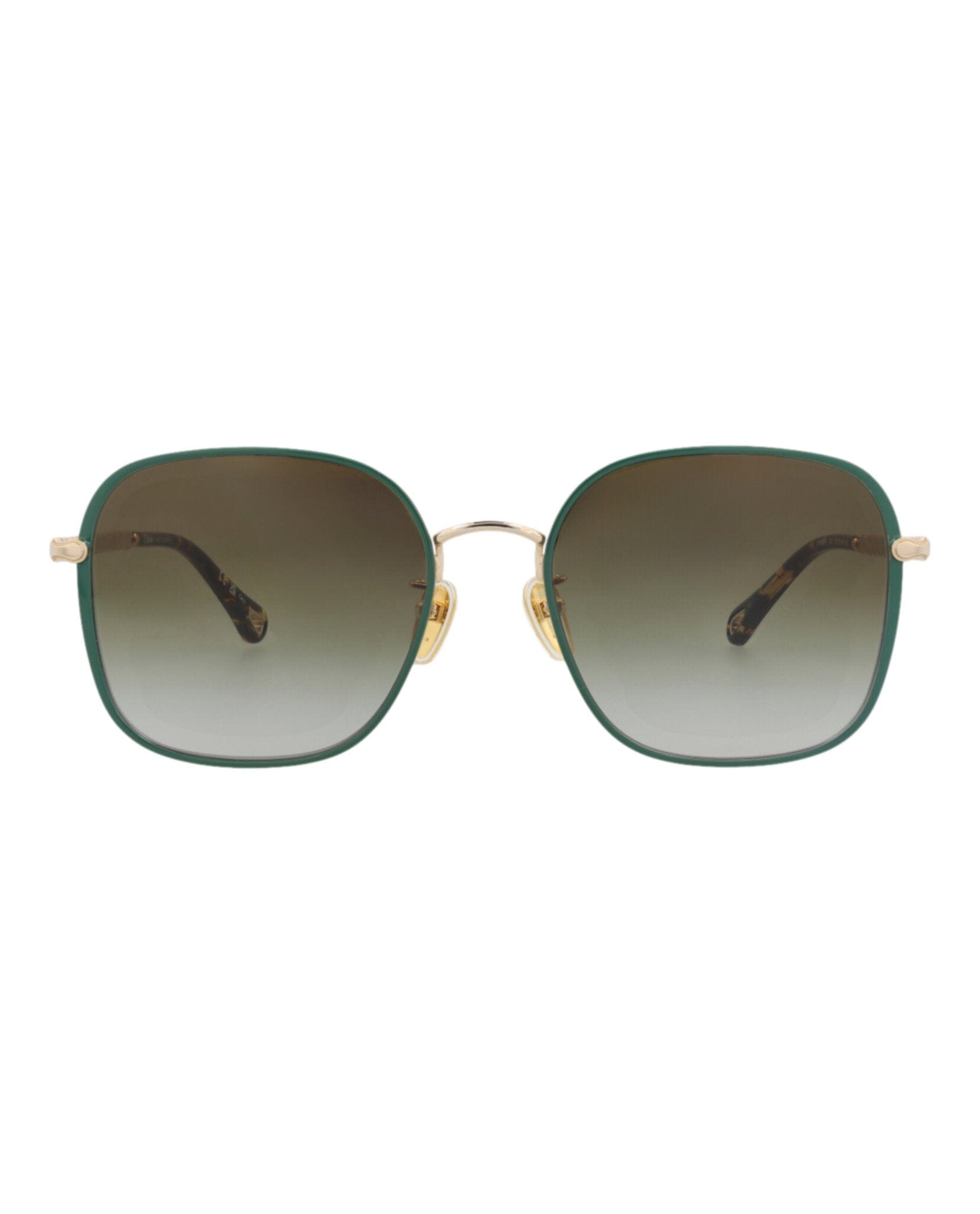 Fashion Chloé Womens Square/Rectangle Gold Gold Green Fashion Designer Eyewear