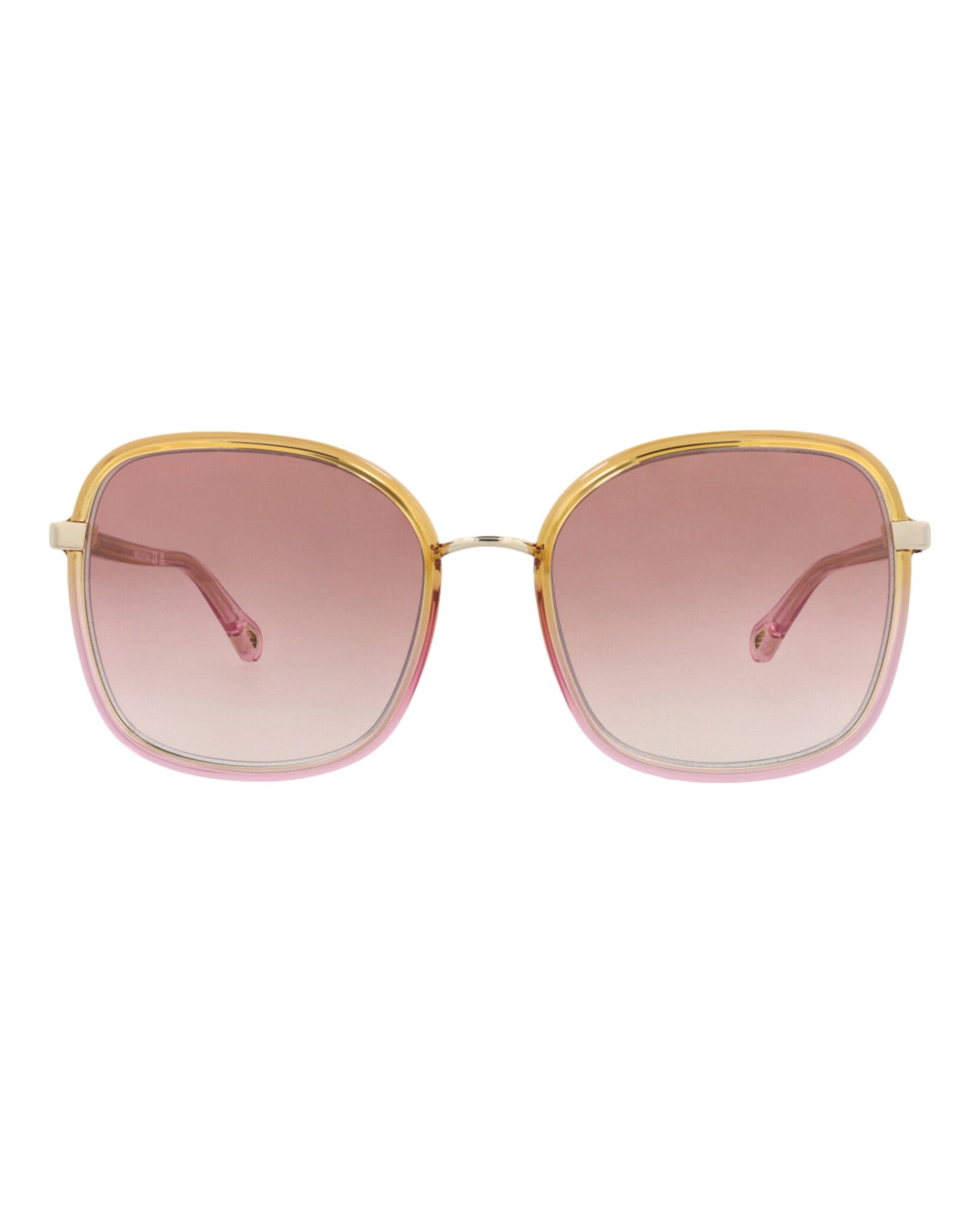 Fashion Chloé Womens Square/Rectangle Yellow Yellow Orange Fashion Designer Eyewear