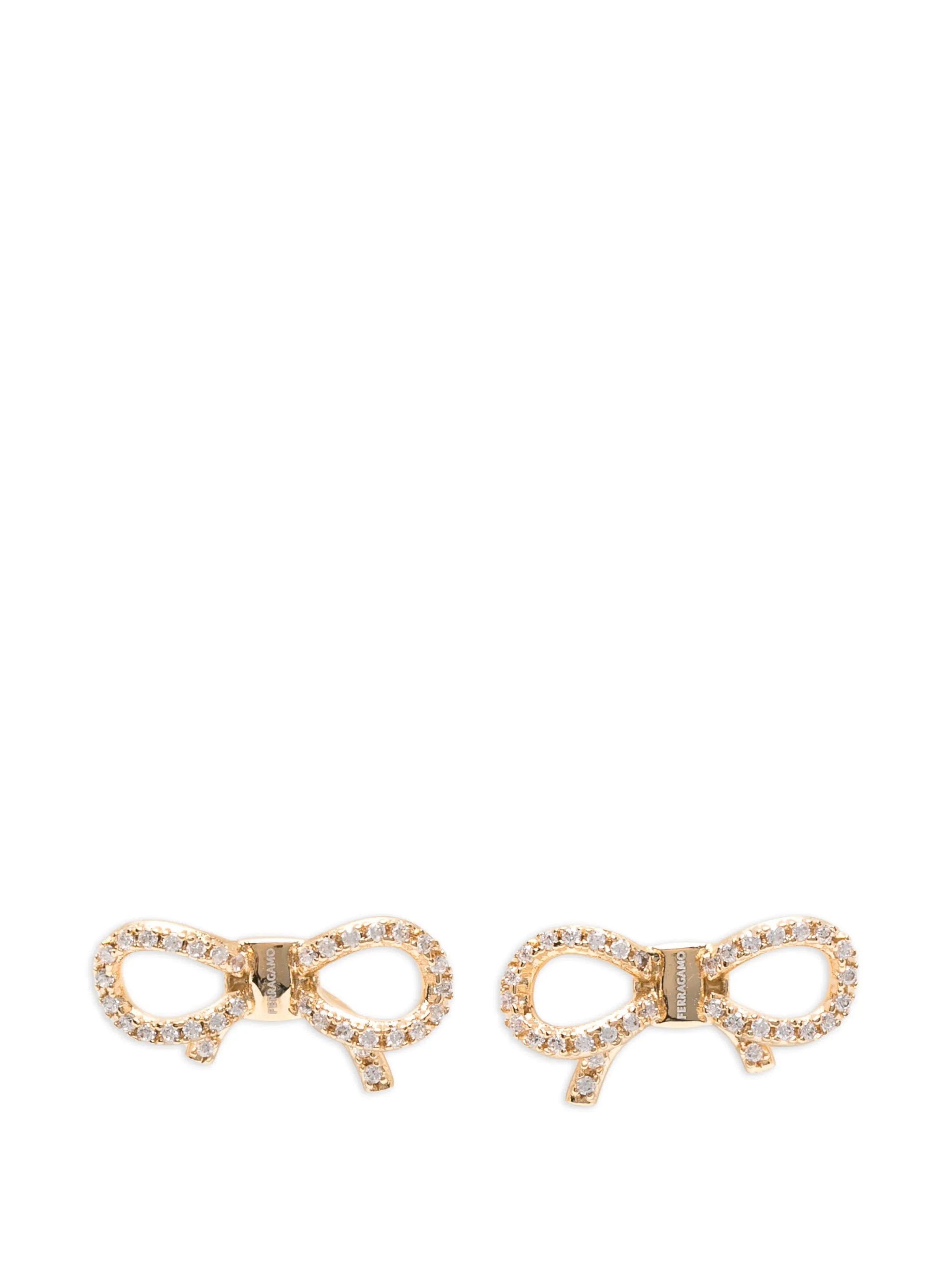 Ferragamo crystal - embellished bow earrings