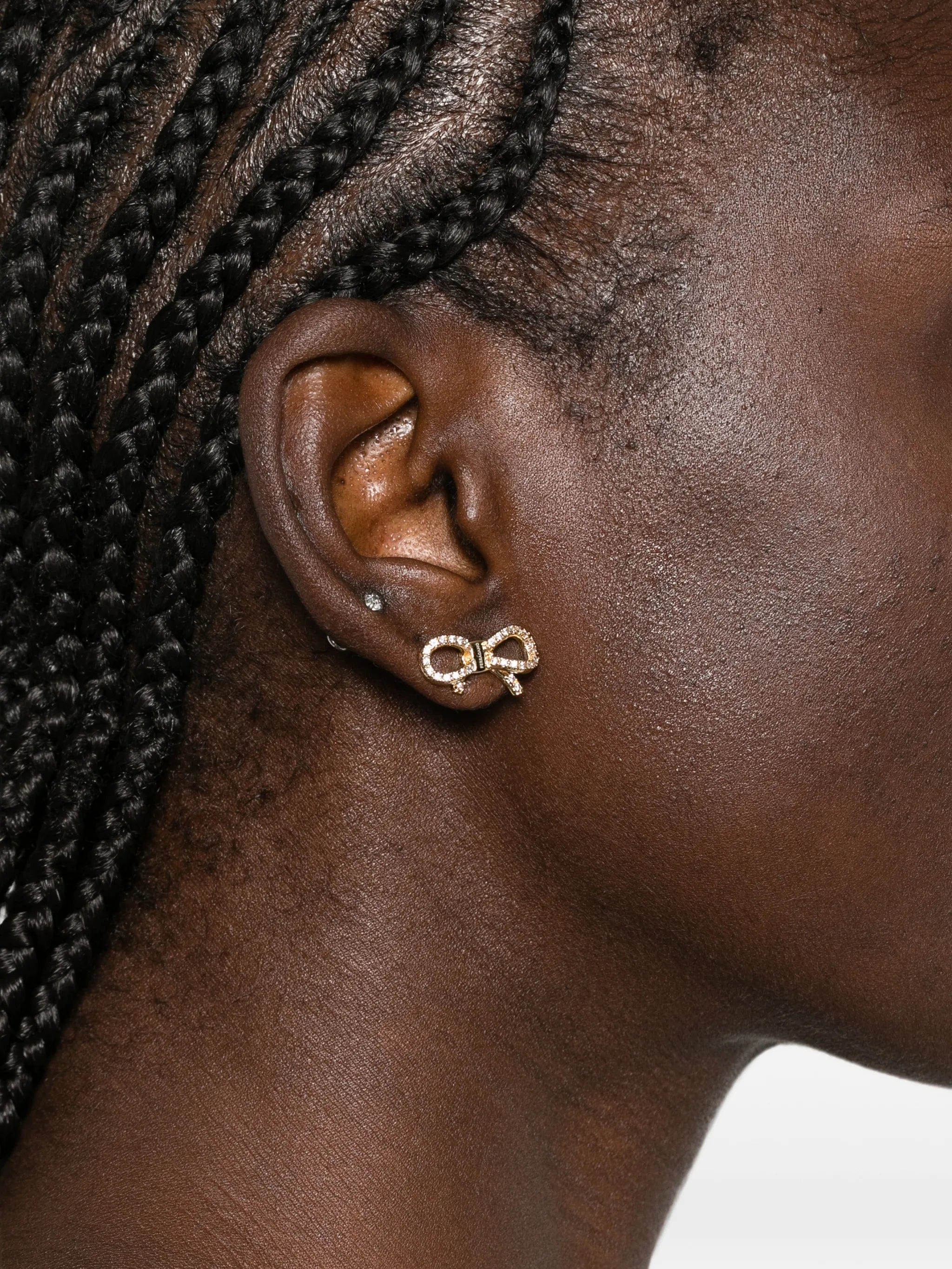 Ferragamo crystal - embellished bow earrings