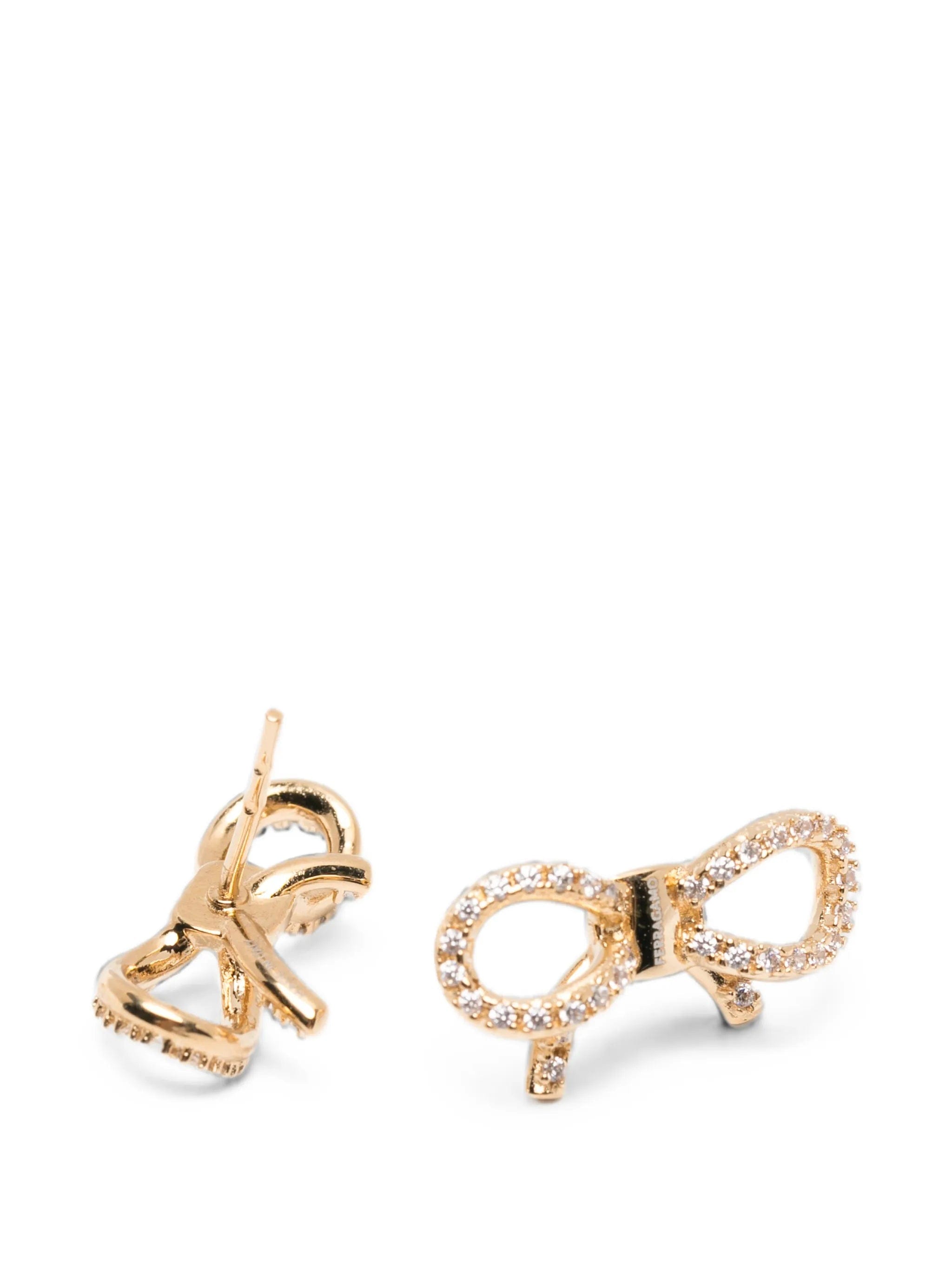 Ferragamo crystal - embellished bow earrings